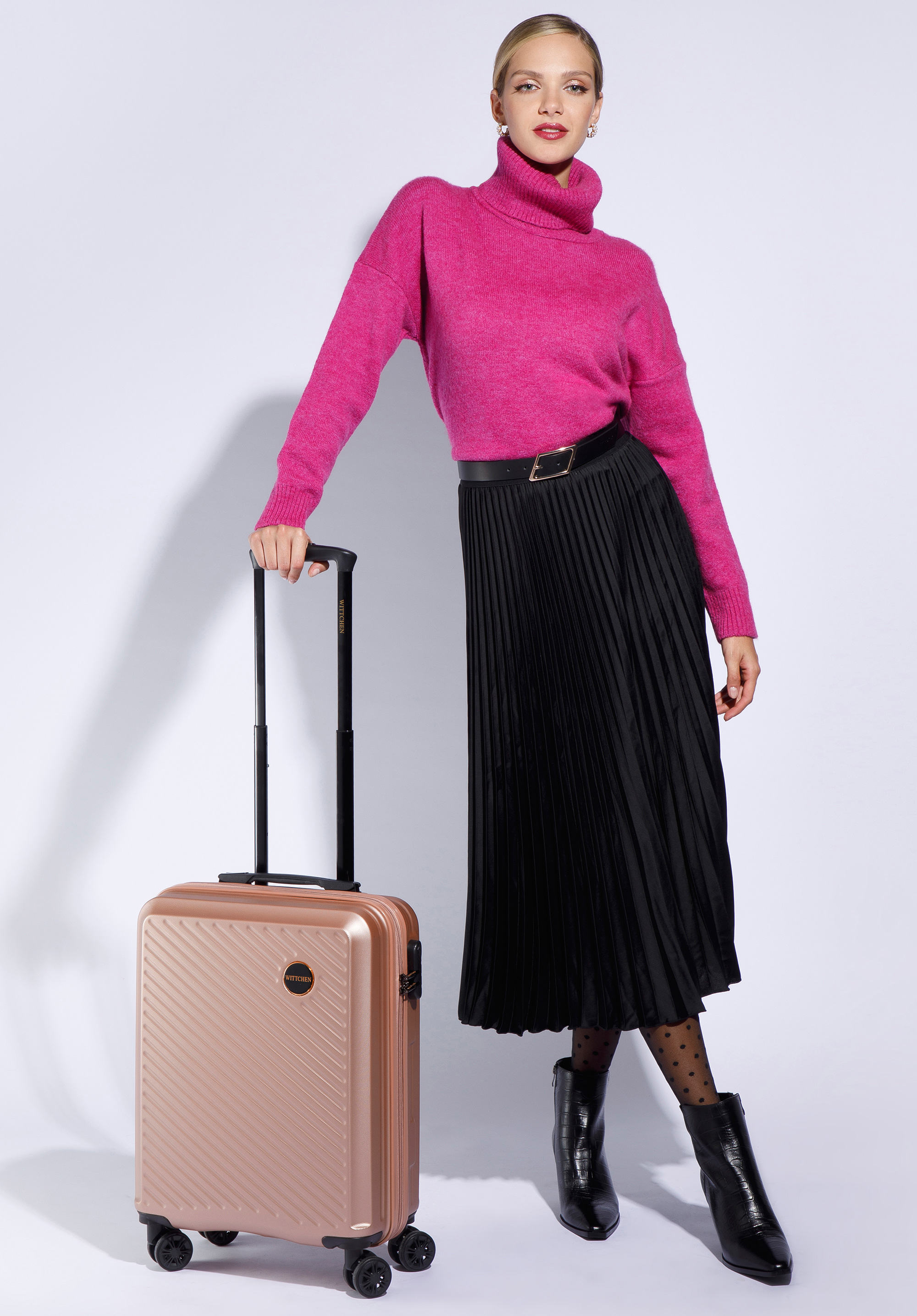 Walizka kabinowa z ABS-u w ukośne paski