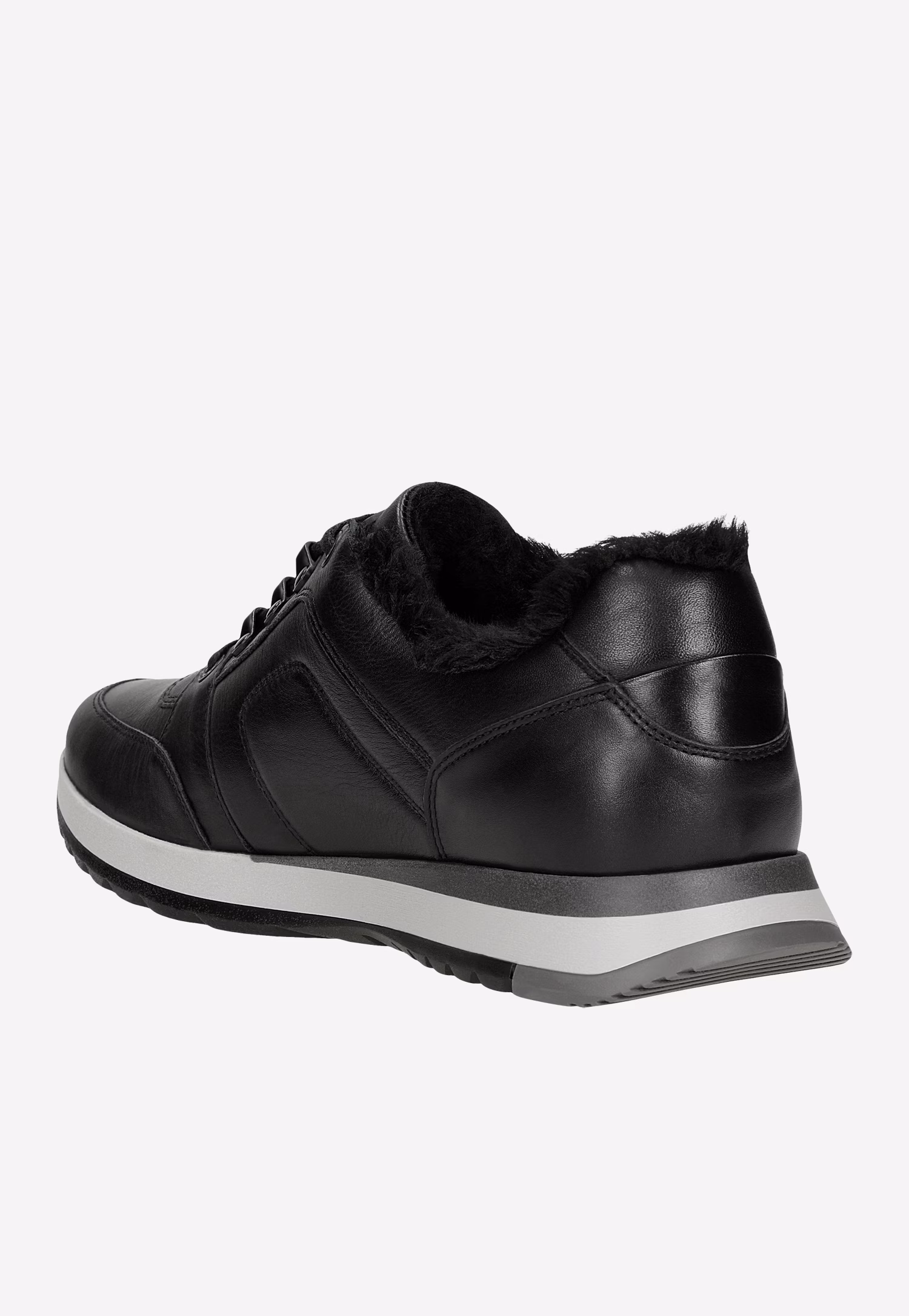 Ocieplane sneakersy męskie ze skóry licowej