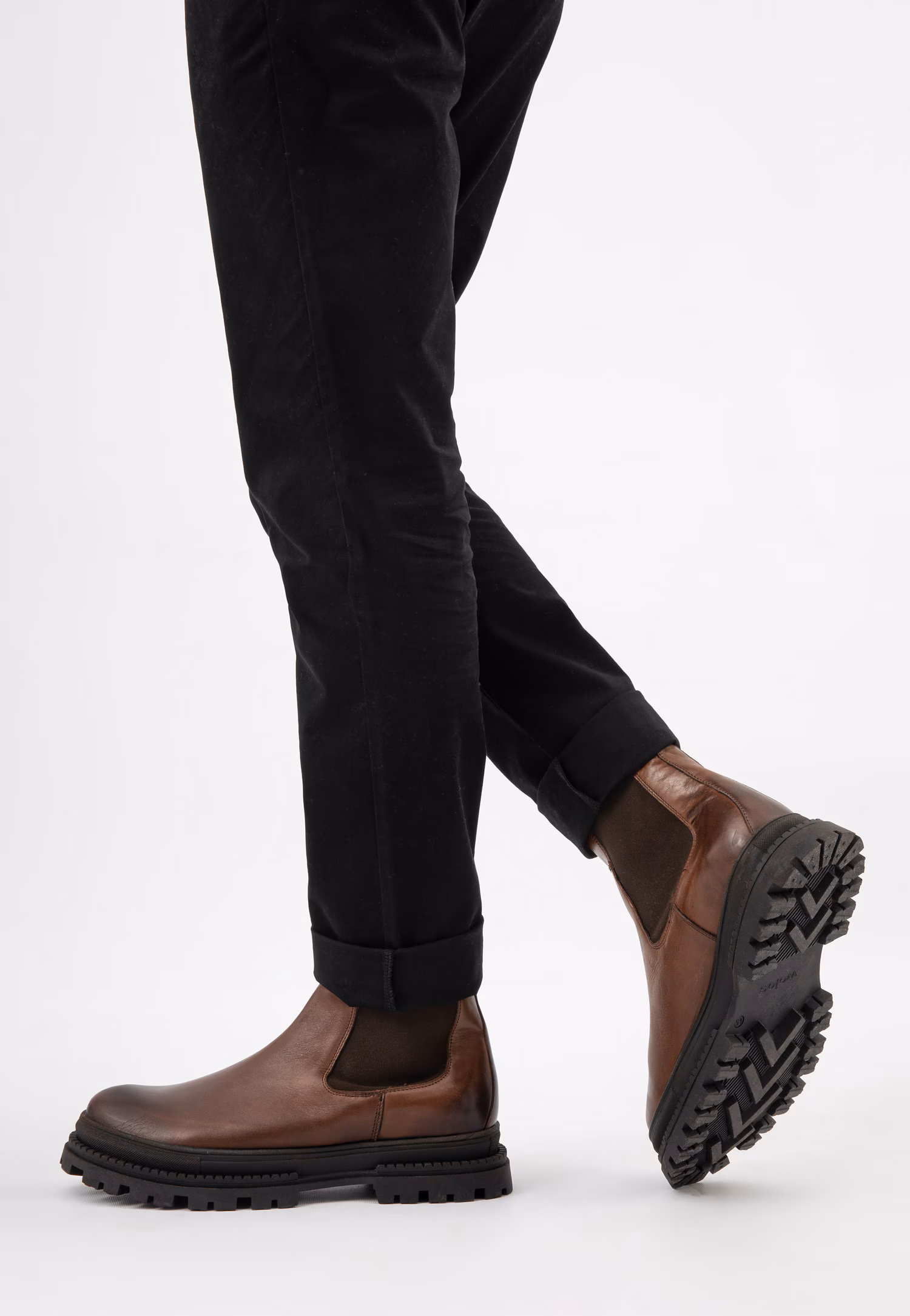 Czarne botki męskie sztyblety z czarnej skóry licowej