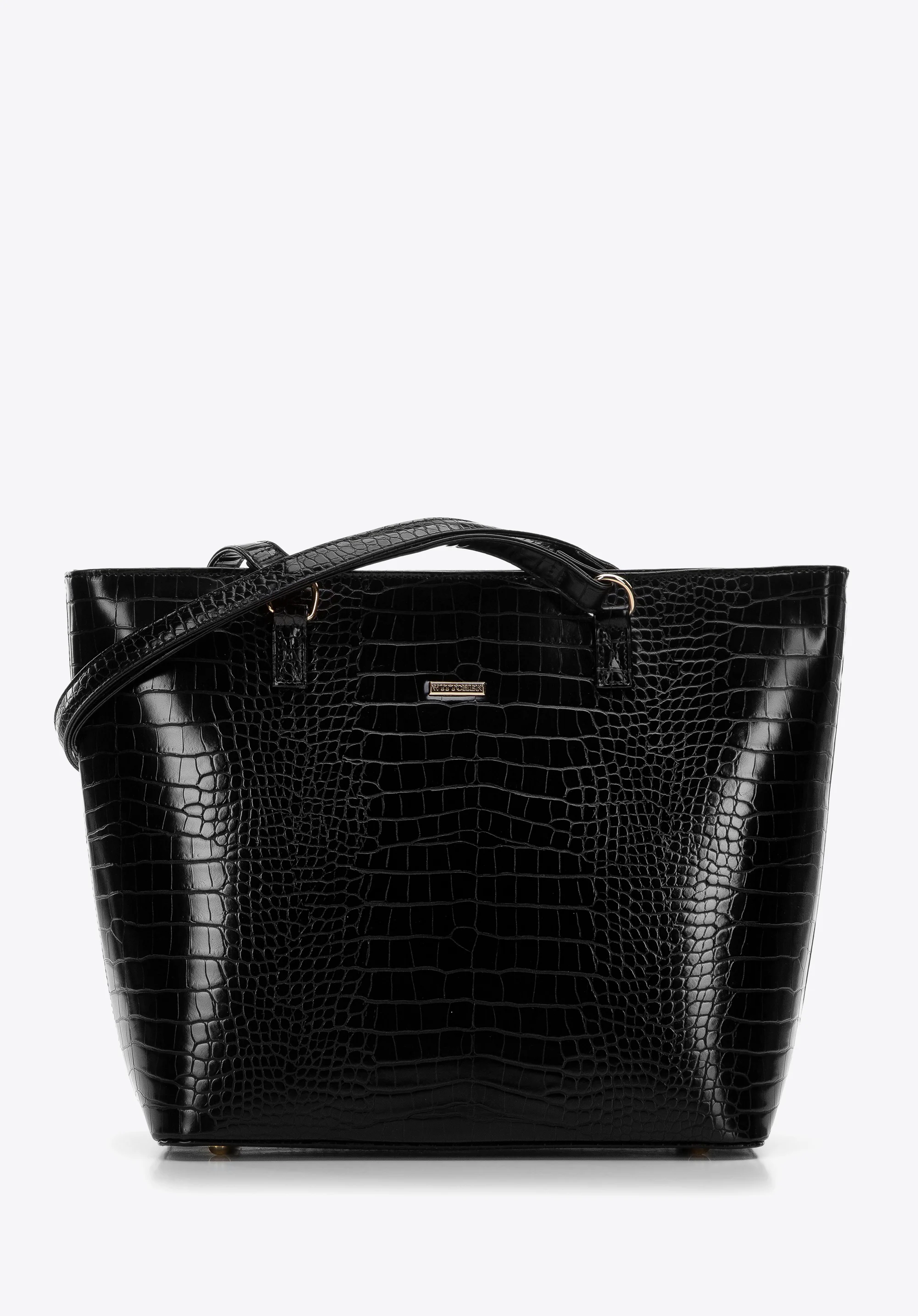 Torebka shopperka z ekoskóry o fakturze croco