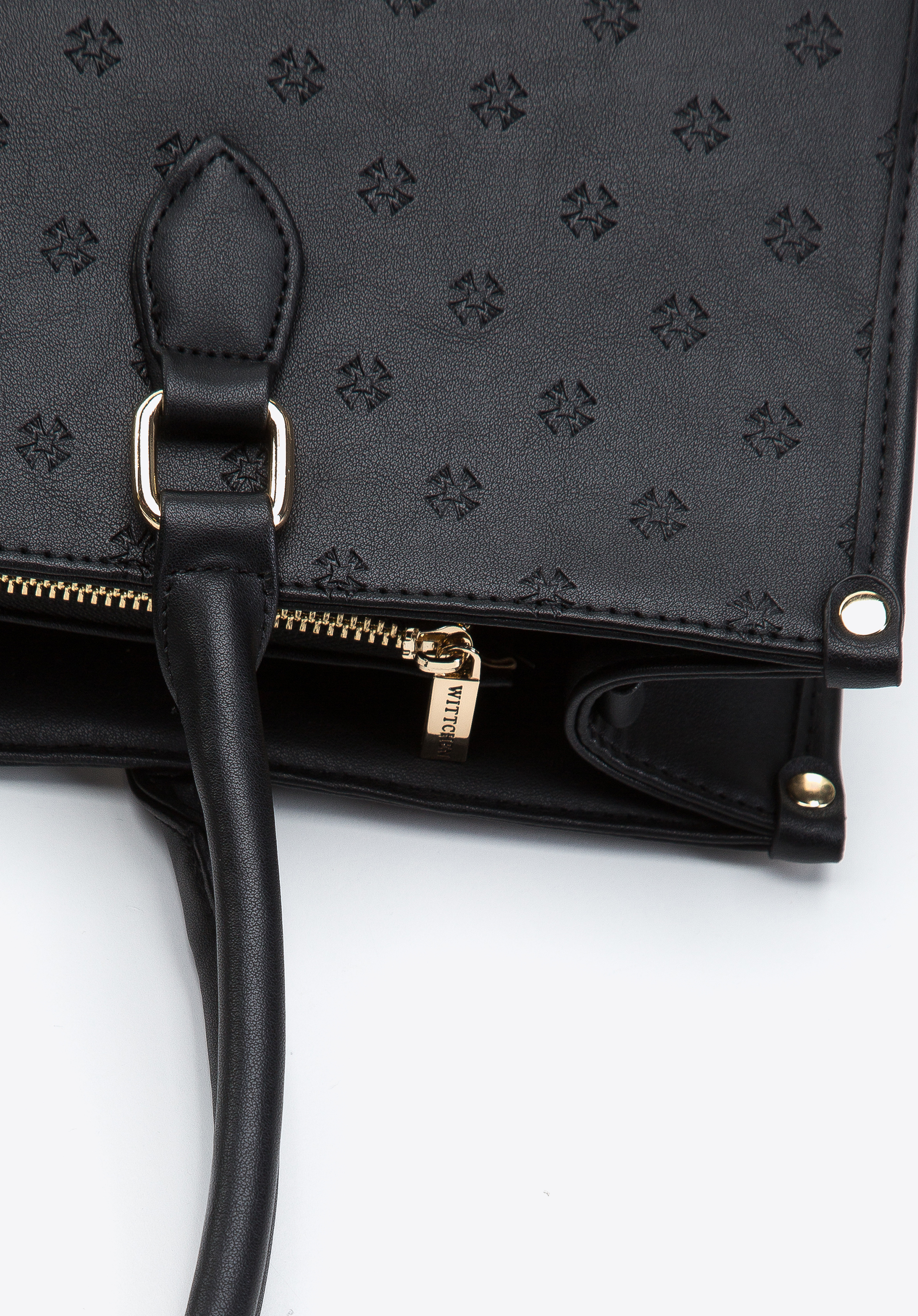 Torebka shopperka z ekoskóry tłoczona w monogram