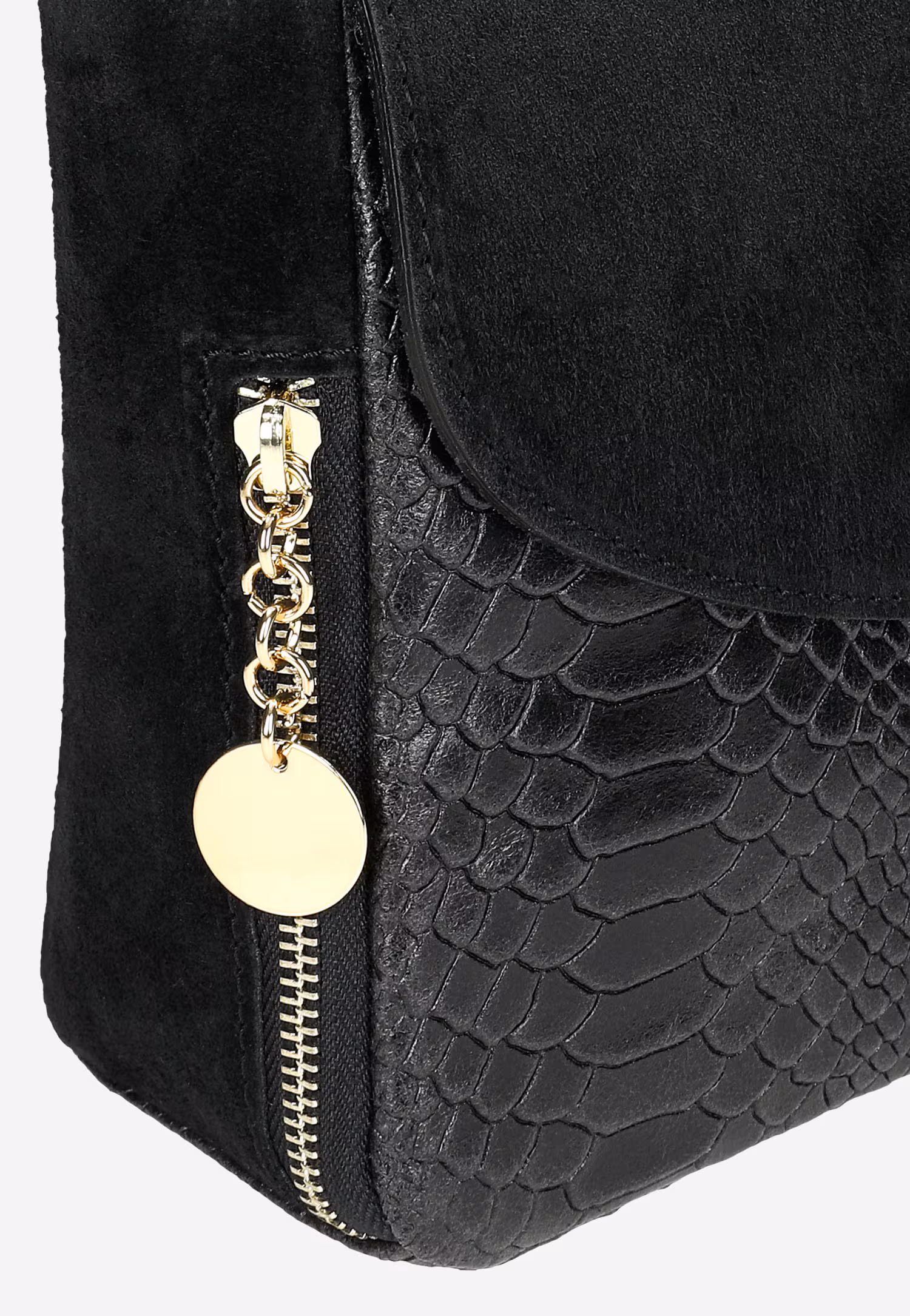 Ciemnobrązowa torebka damska z ciekawą fakturą