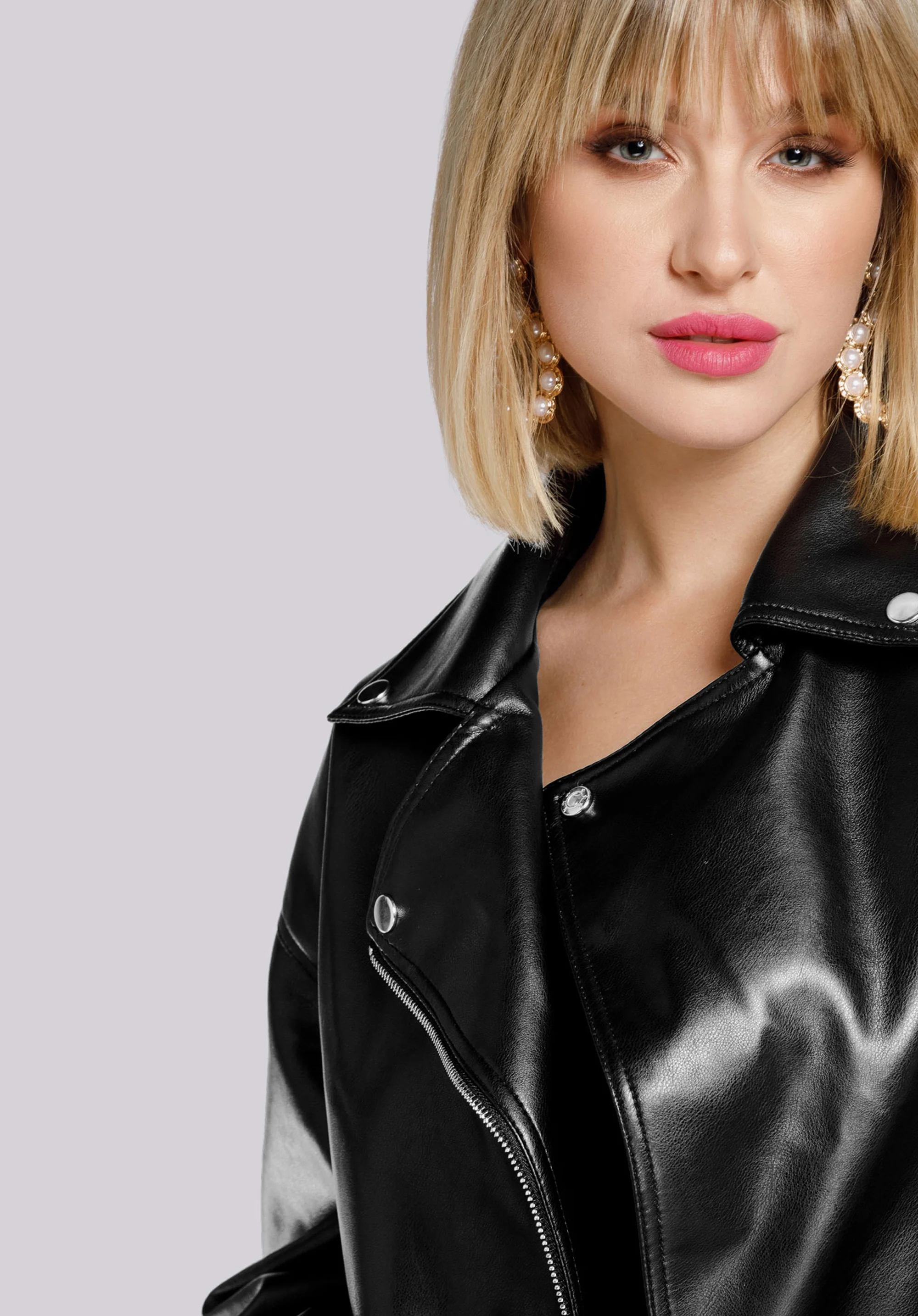 Damska ramoneska oversize z paskiem