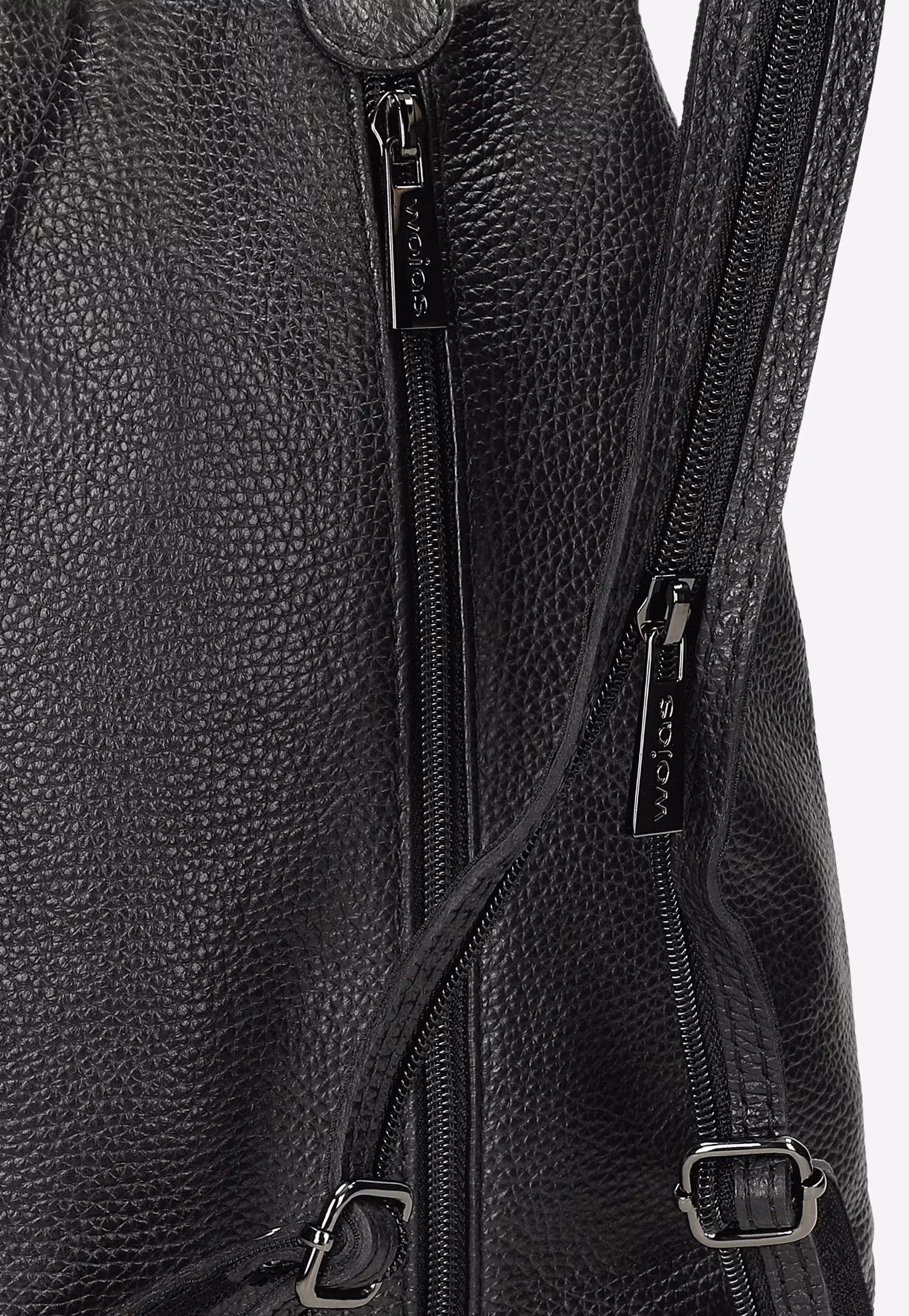 Beżowy trójkątny plecak miejski z suwakiem