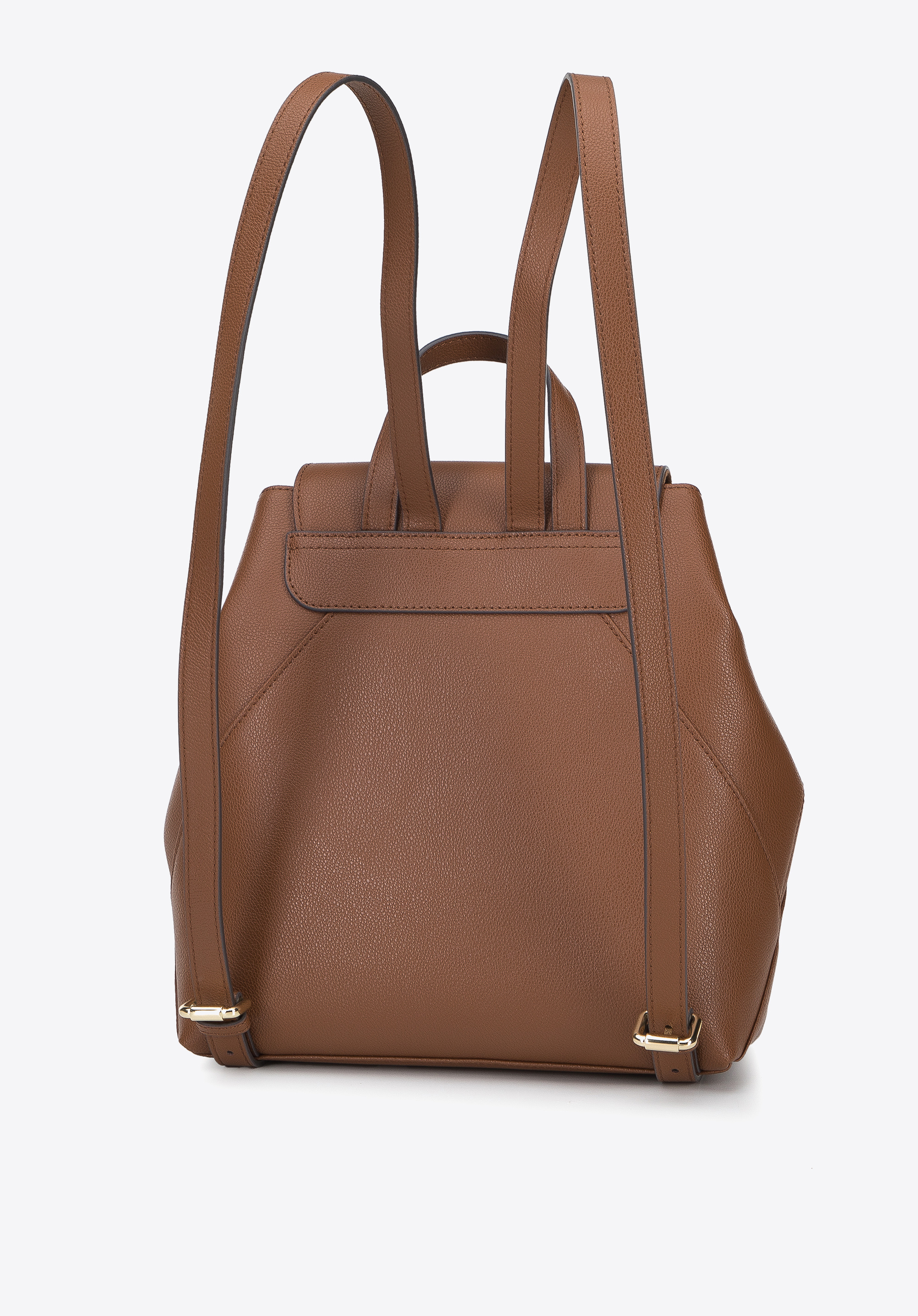 Damski plecak worek skórzany z przeszyciami