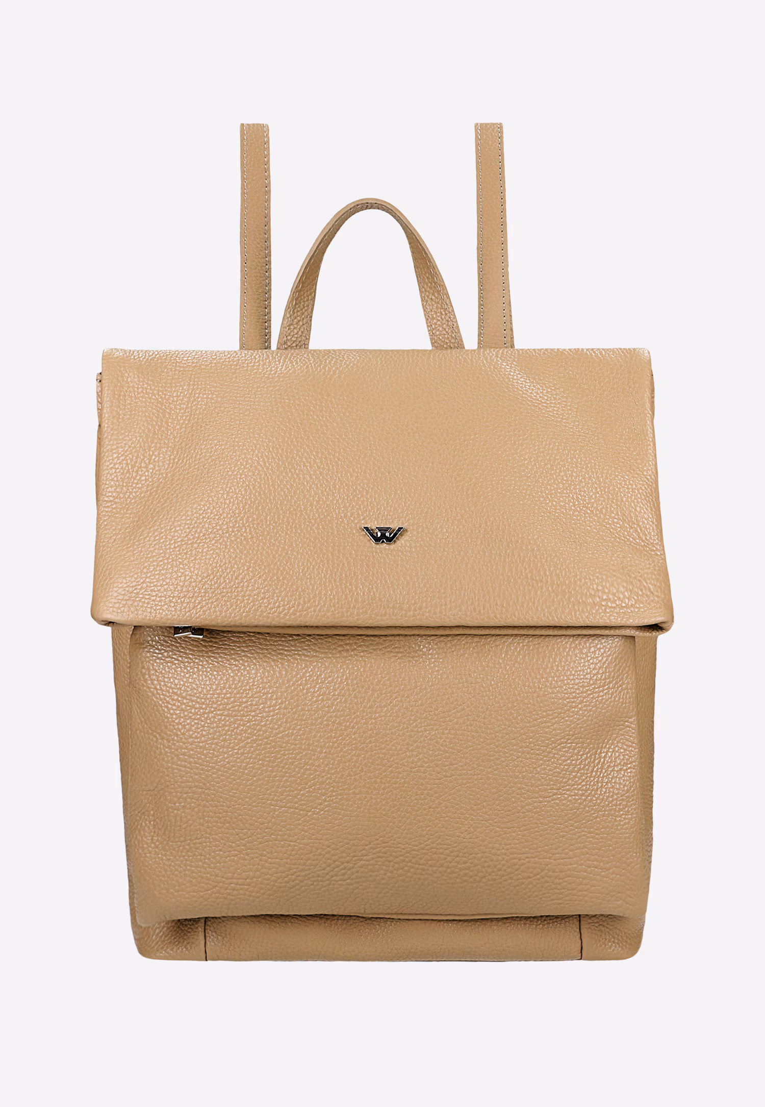 Beżowy skórzany plecak miejski