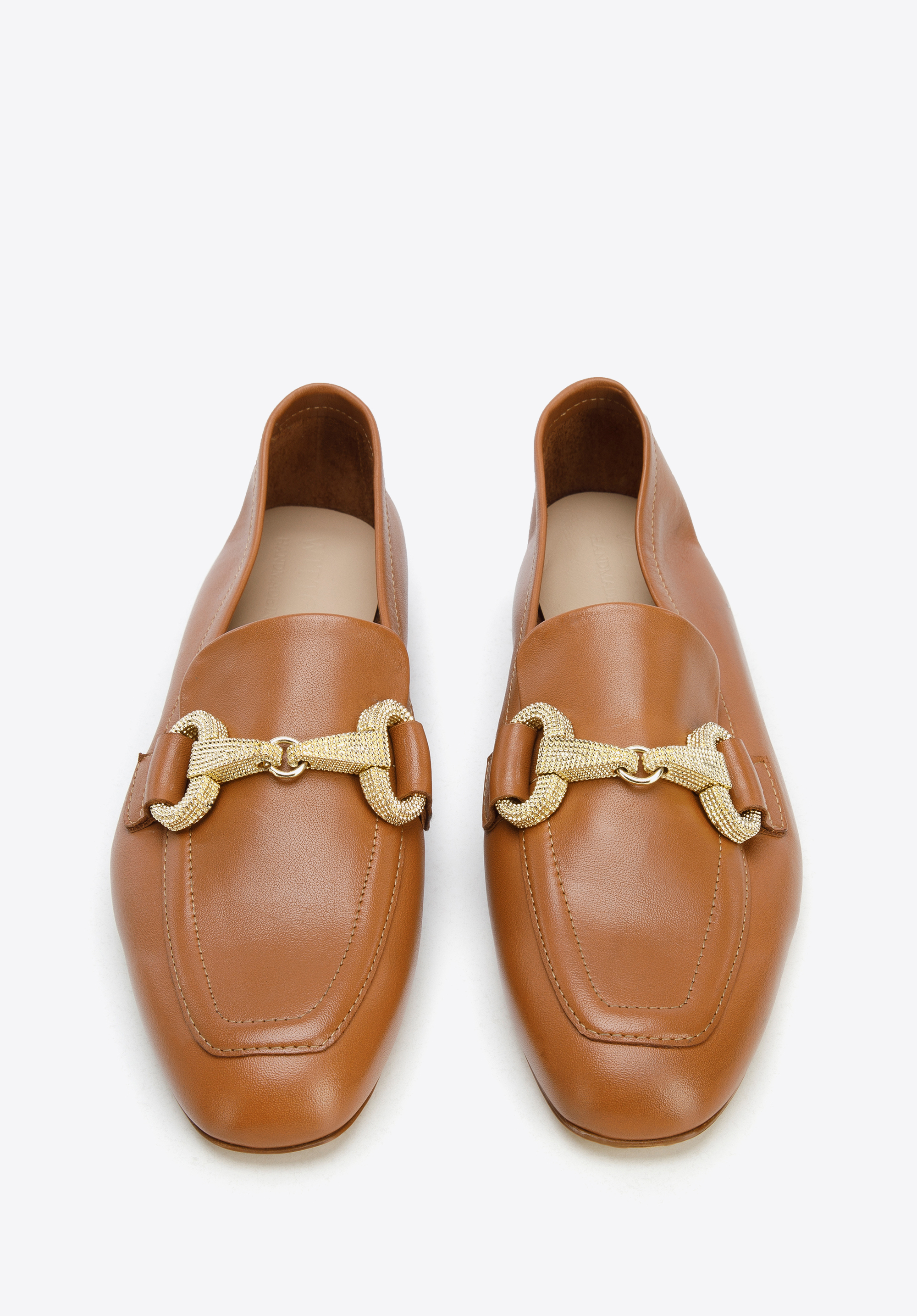 Damskie mokasyny z miękkiej skóry z klamrą