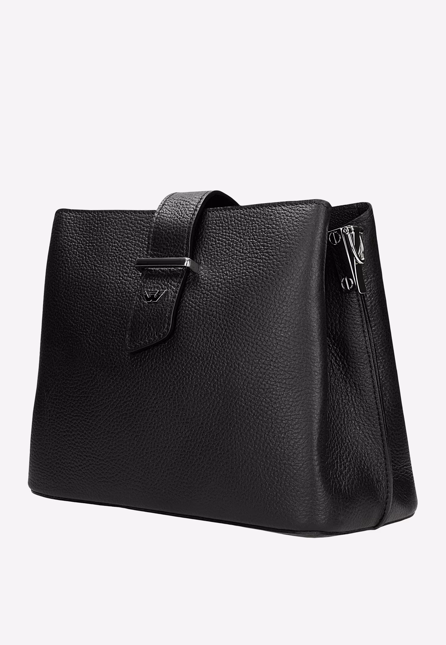 Czarny skórzany kuferek damski