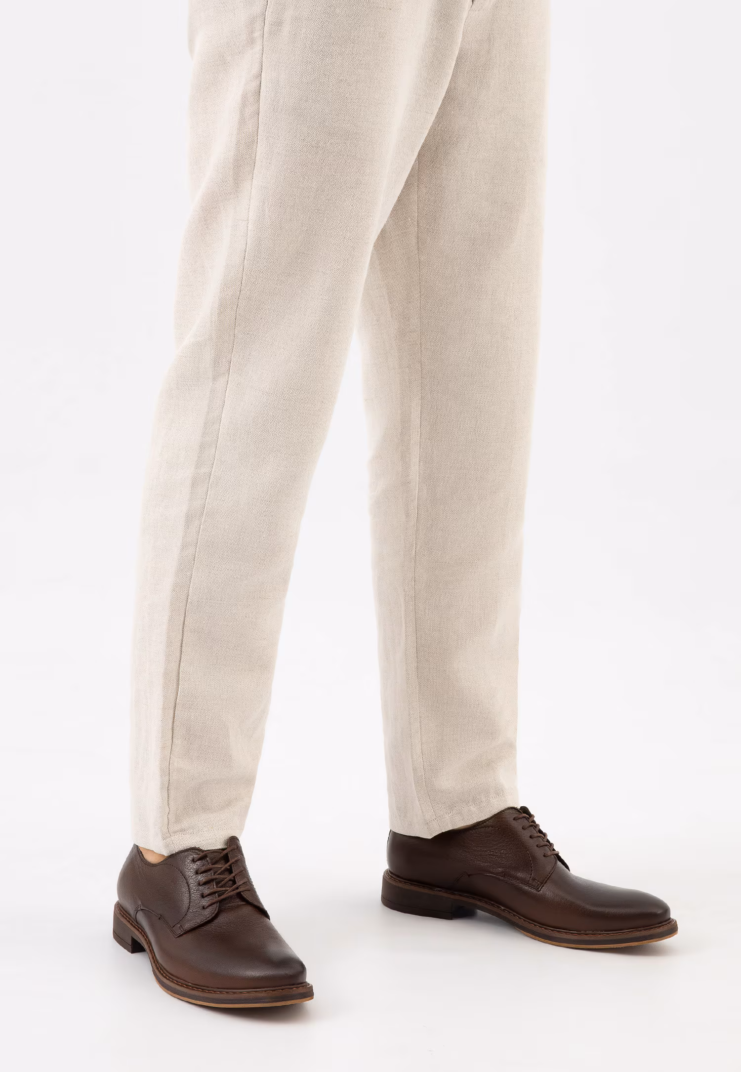 Eleganckie brązowe półbuty męskie ze skóry licowej