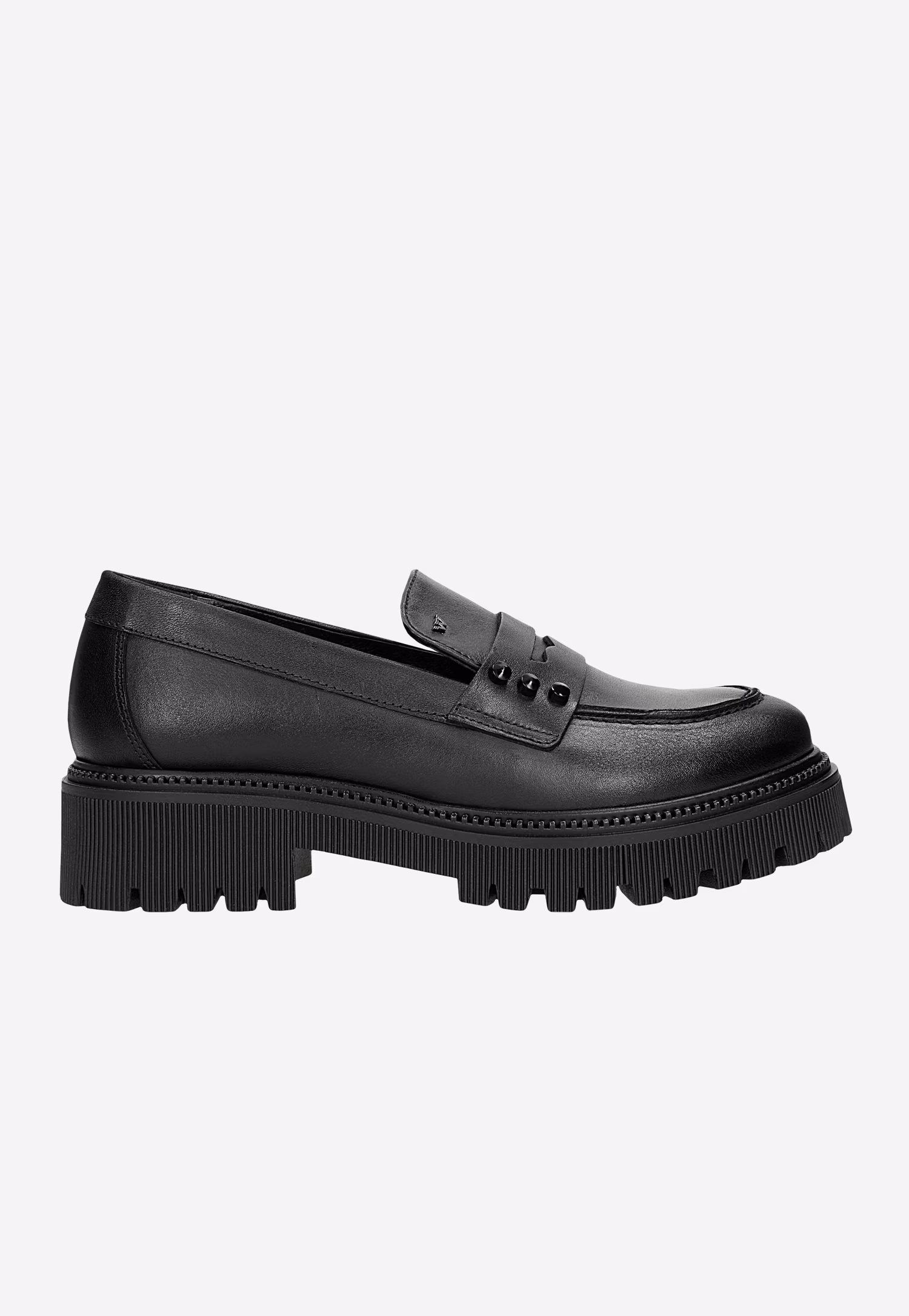 Czarne skórzane mokasyny penny loafers