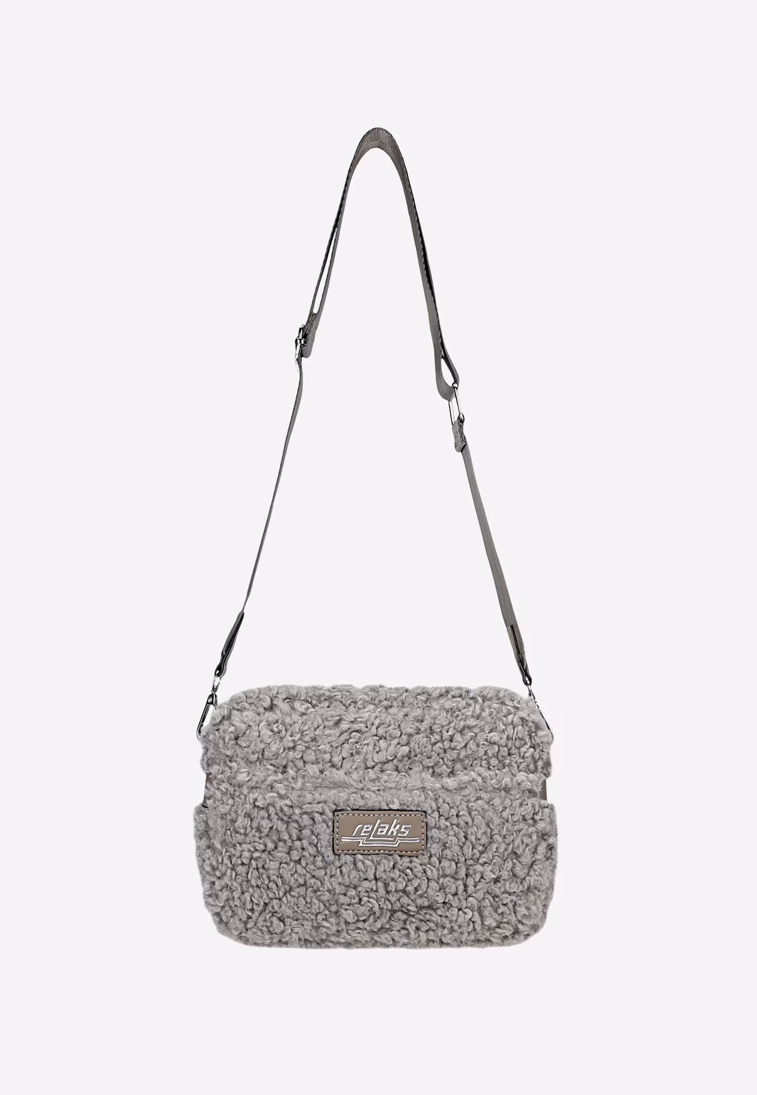 RELAKS mała popielata torebka ze sztucznego futra
