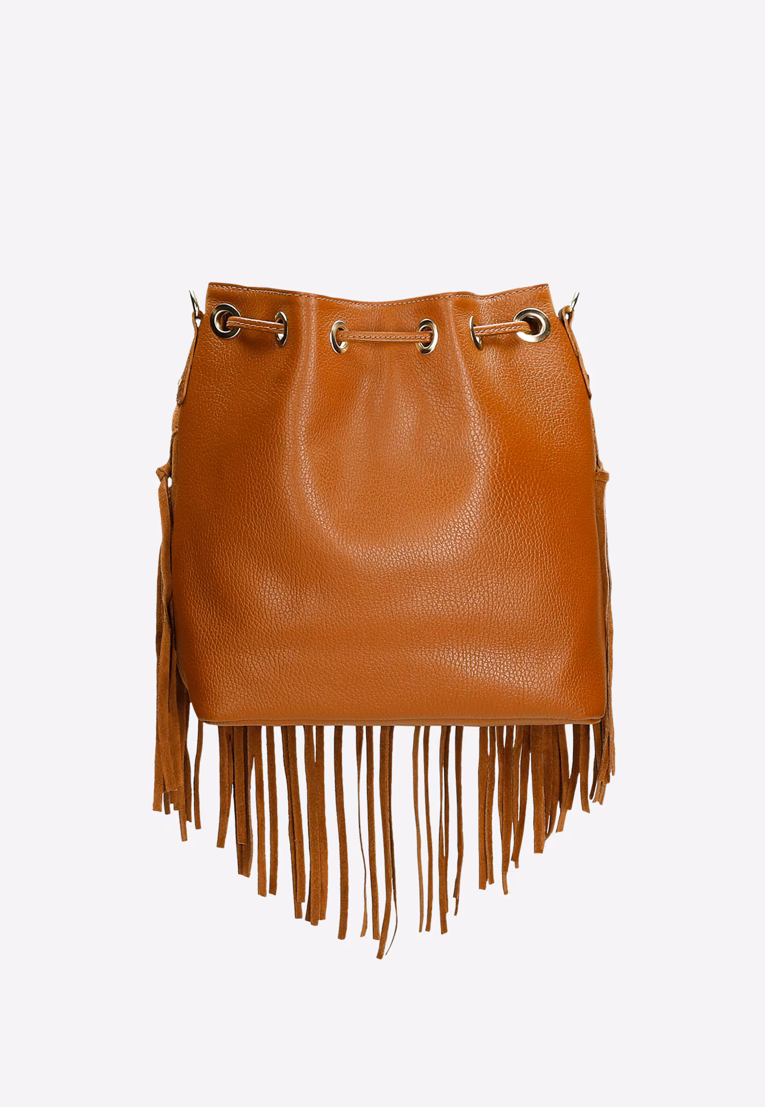 Beżowa torebka damska boho z frędzlami