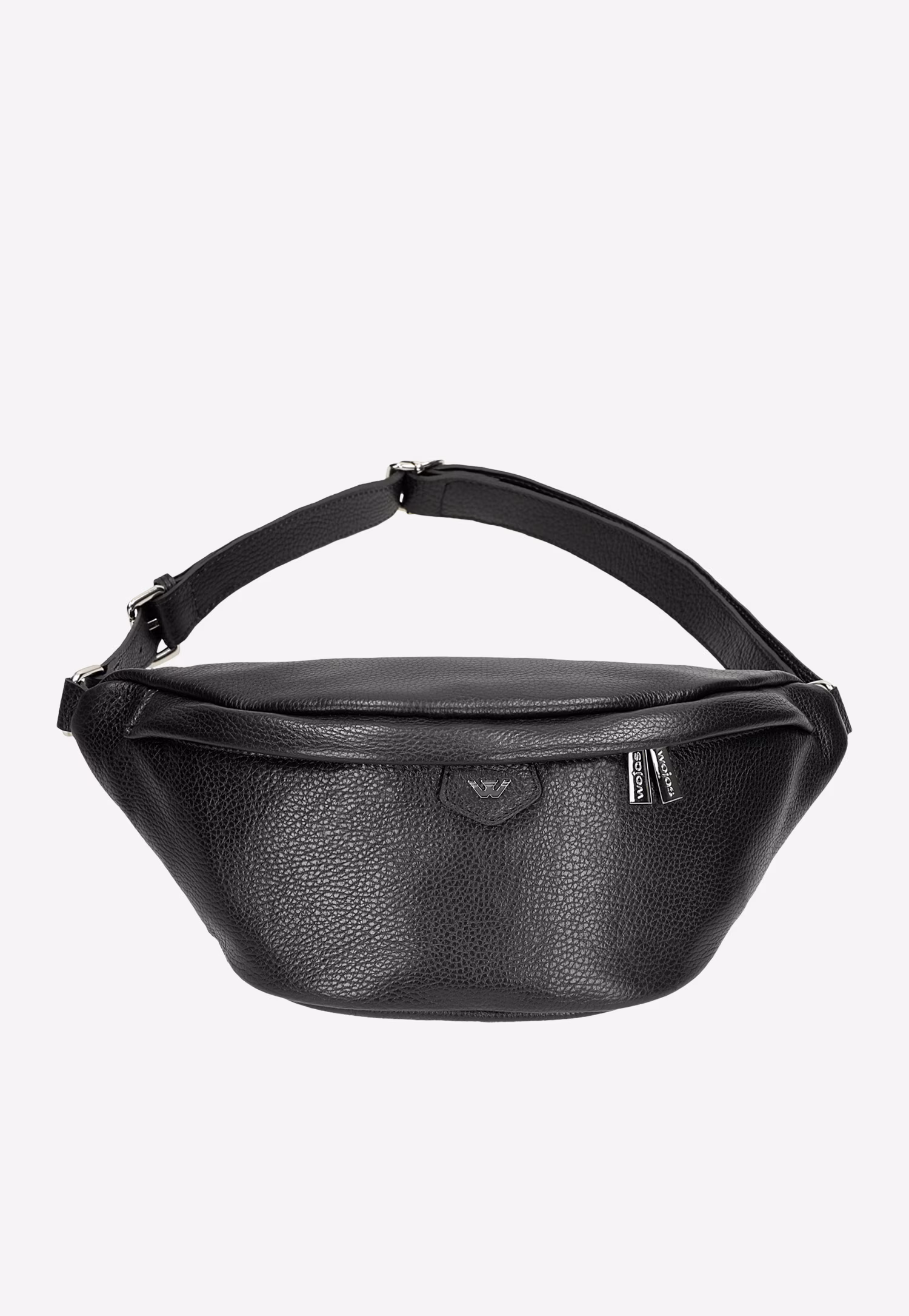 Duża czarna nerka damska ze skóry licowej