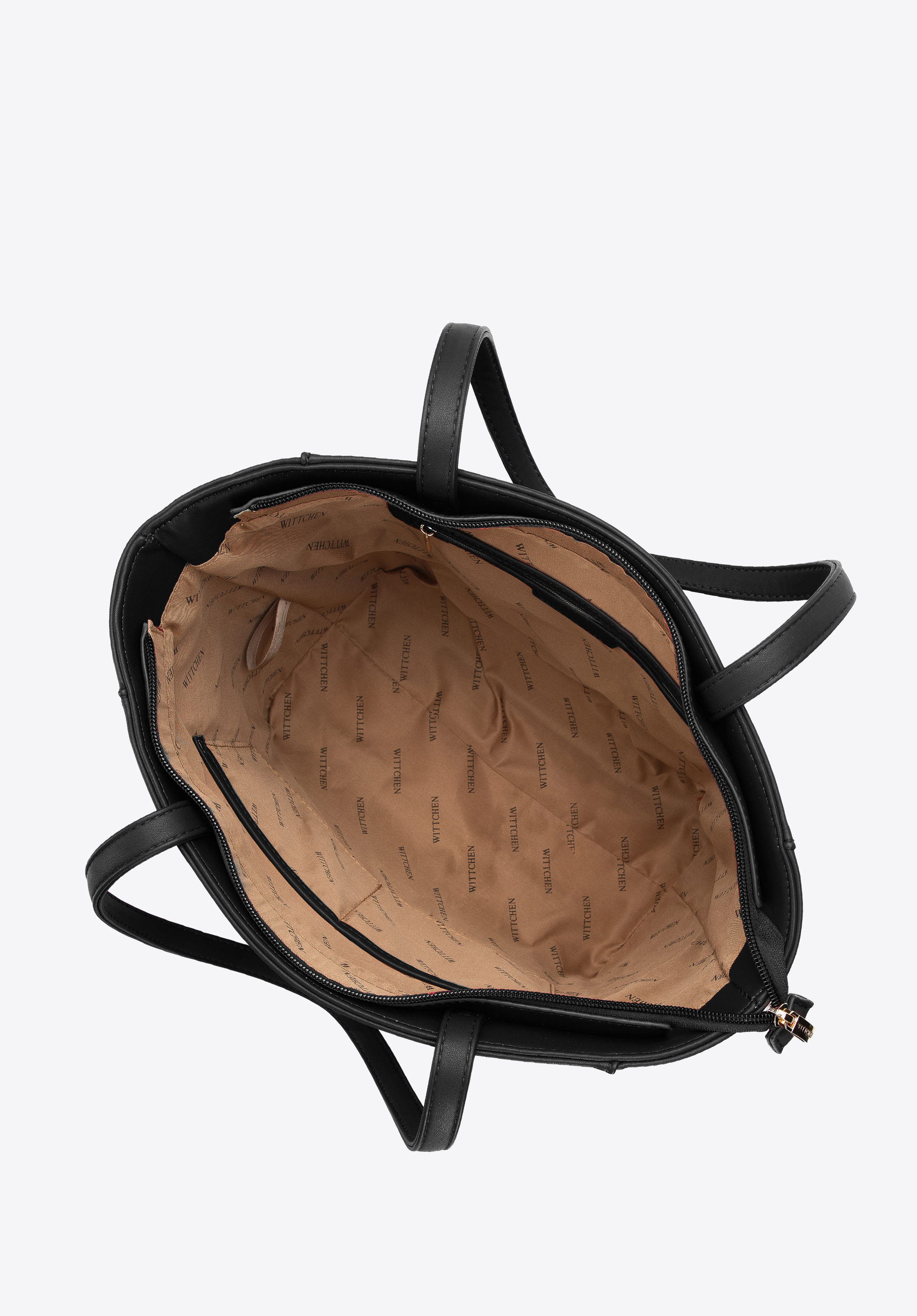 Torebka shopperka z ekoskóry z prostokątną klamrą