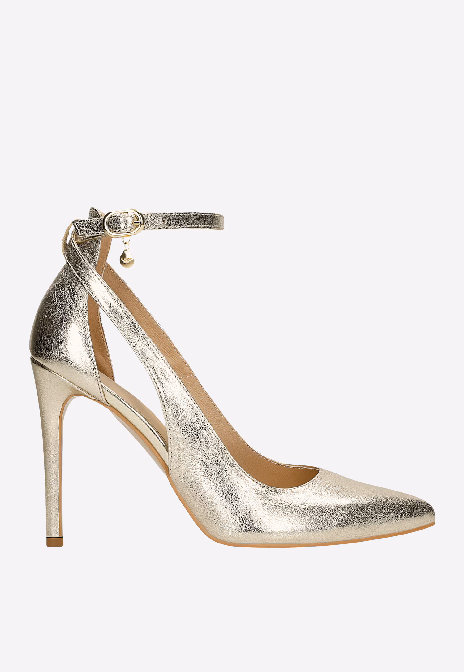 Eleganckie beżowe czółenka damskie na szpilce