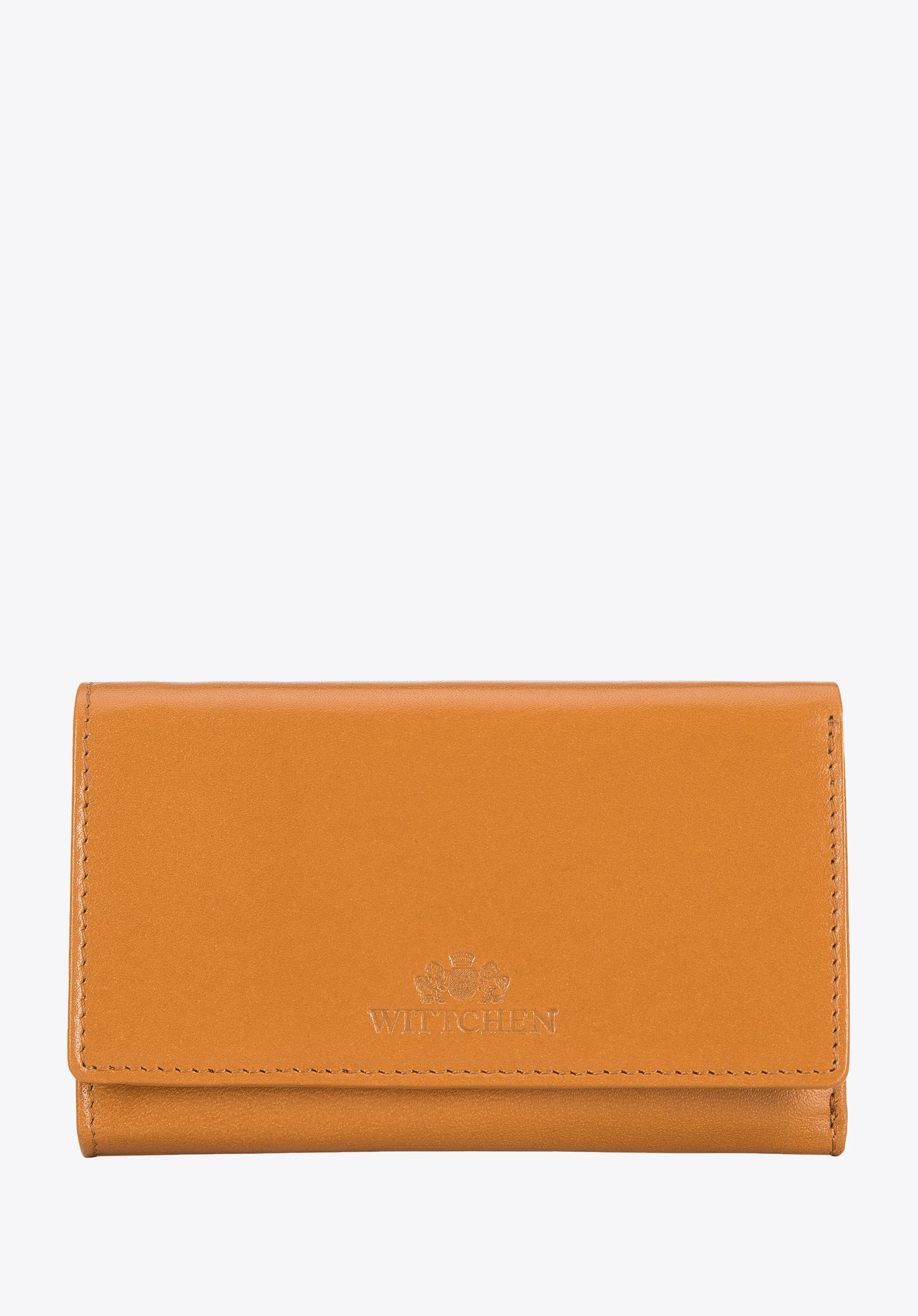 Damski portfel z gładkiej skóry średni