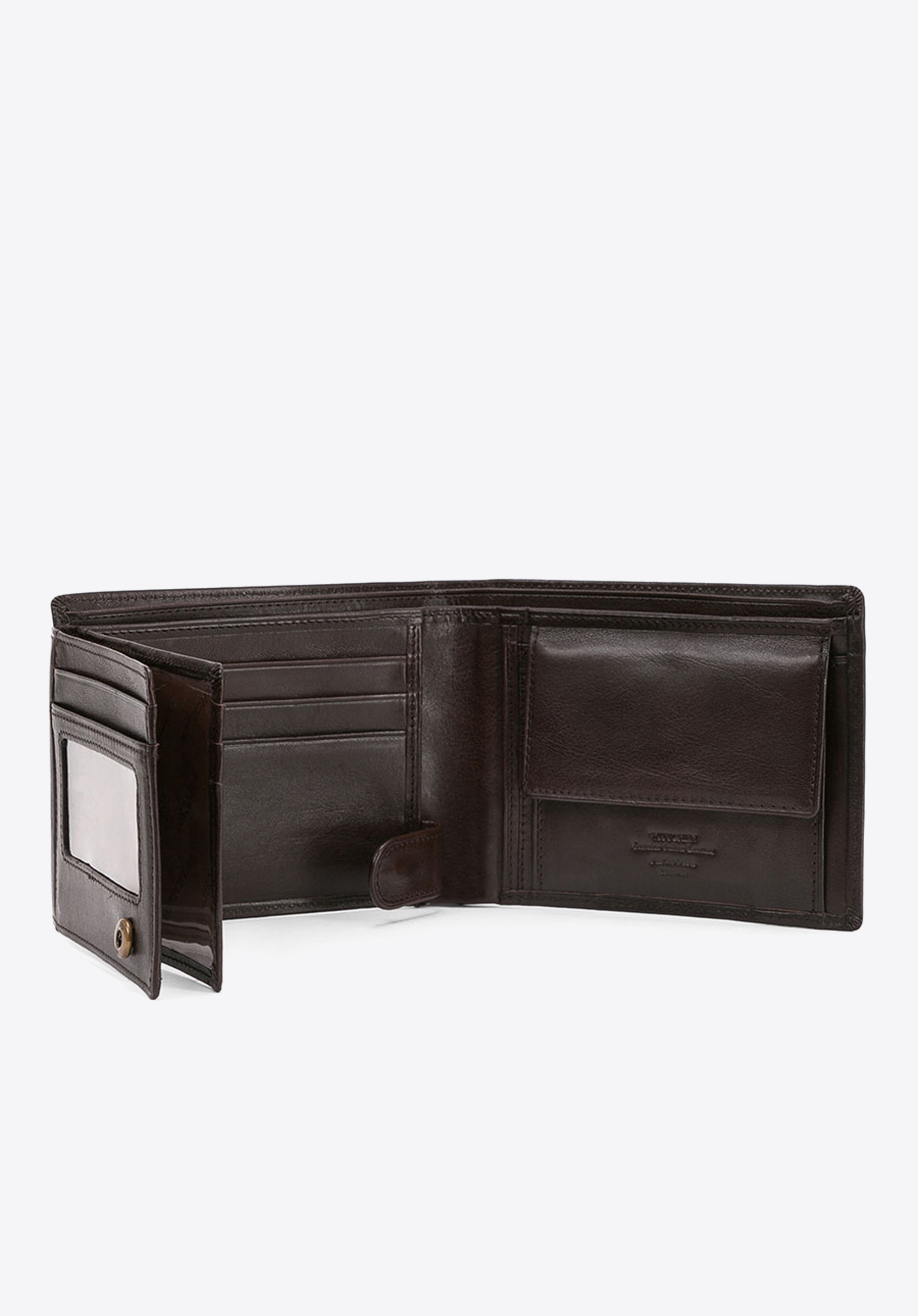 Męski portfel skórzany podwójnie rozkładany