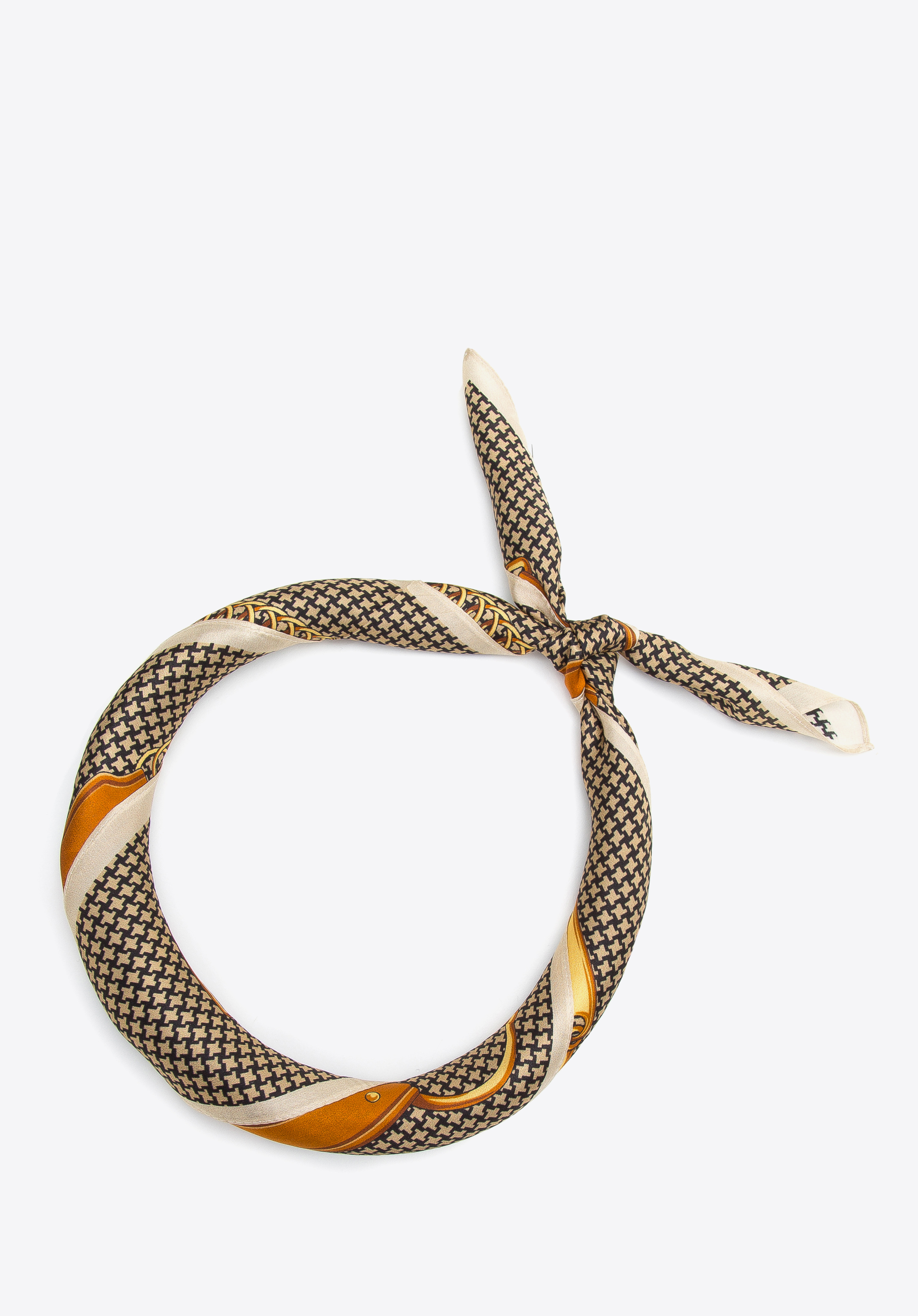 Damska chusta jedwabna we wzory duża