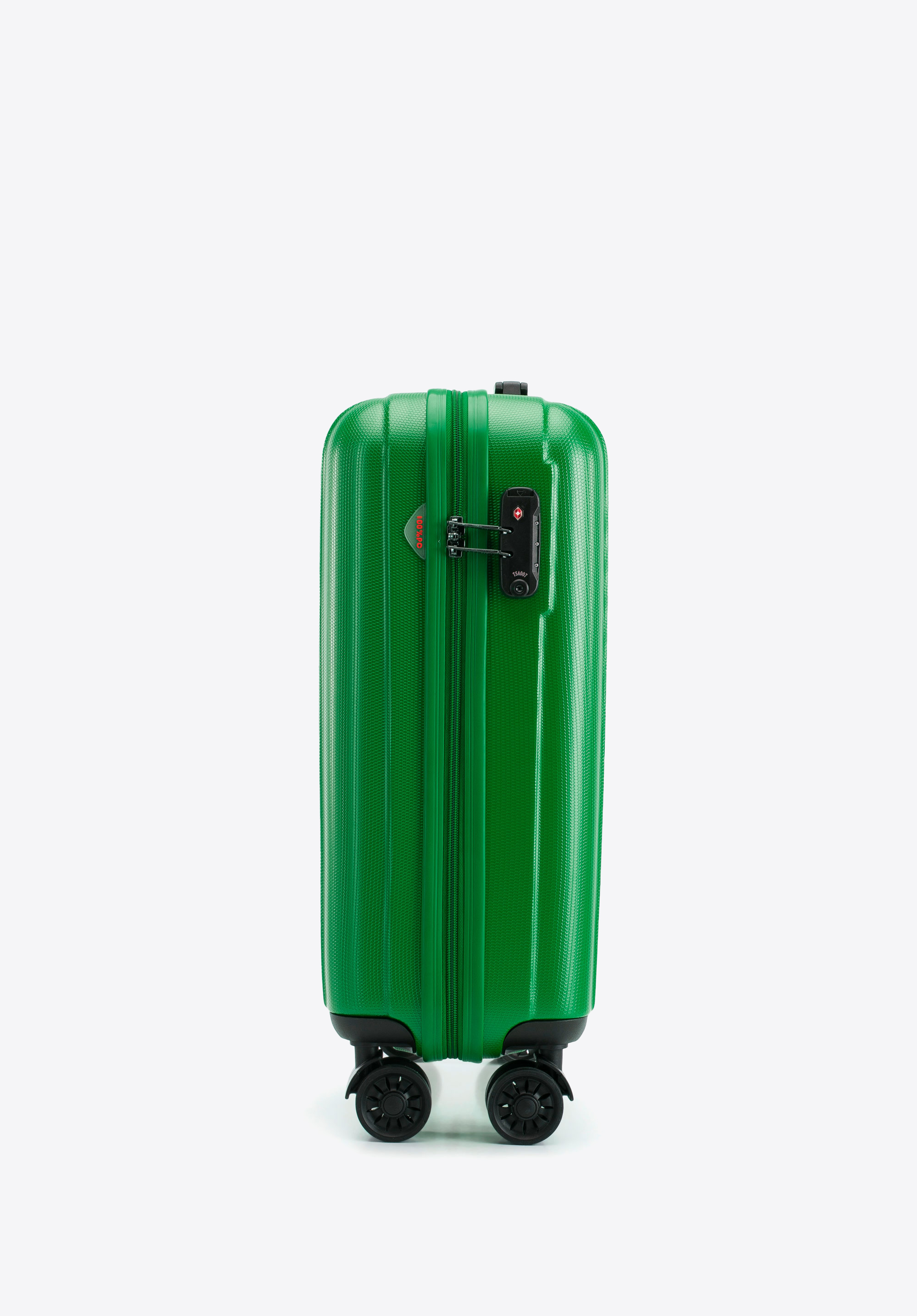 Walizka kabinowa z polikarbonu z pionowymi tłoczeniami