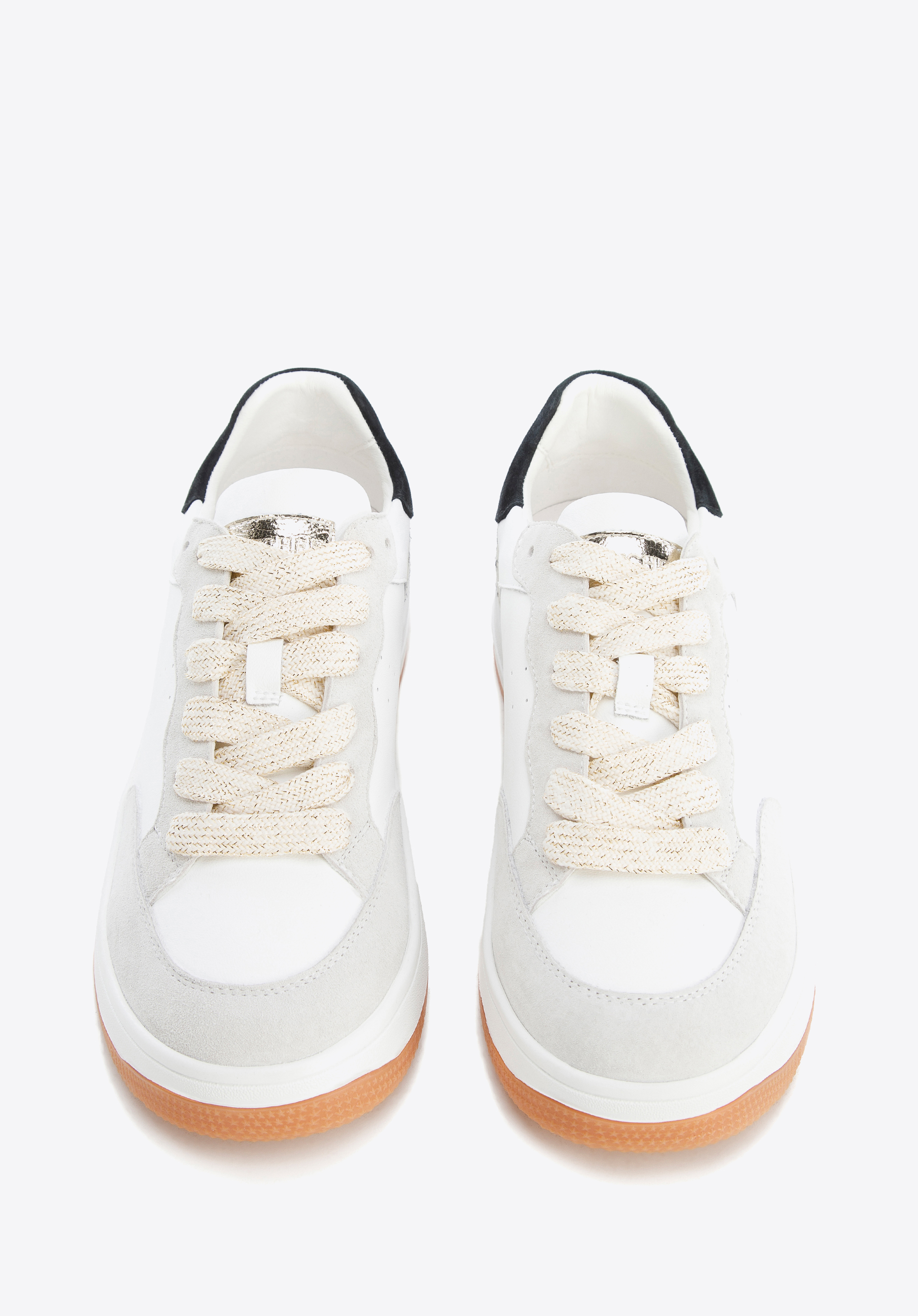 Damskie sneakersy skórzane ze wstawką z motywem zwierzęcym