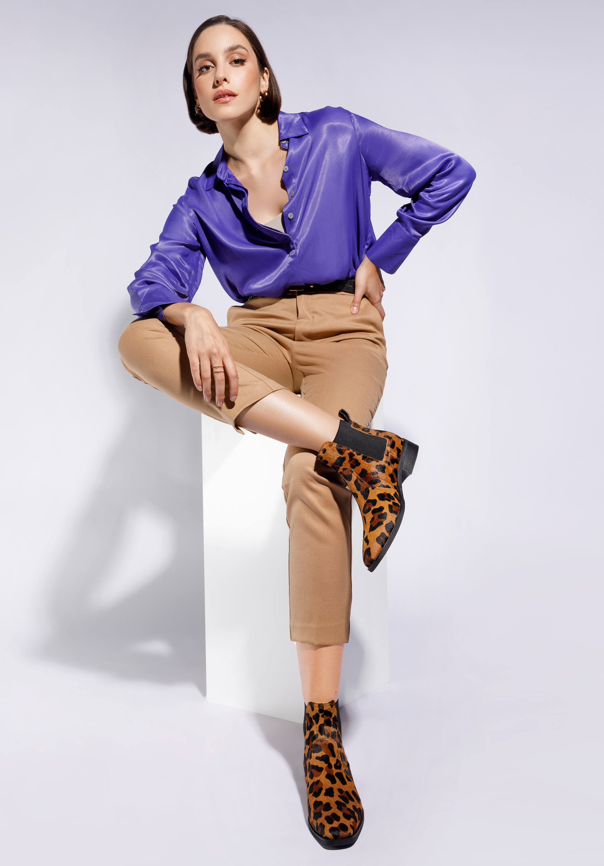 Damskie sztyblety skórzane z włosiem