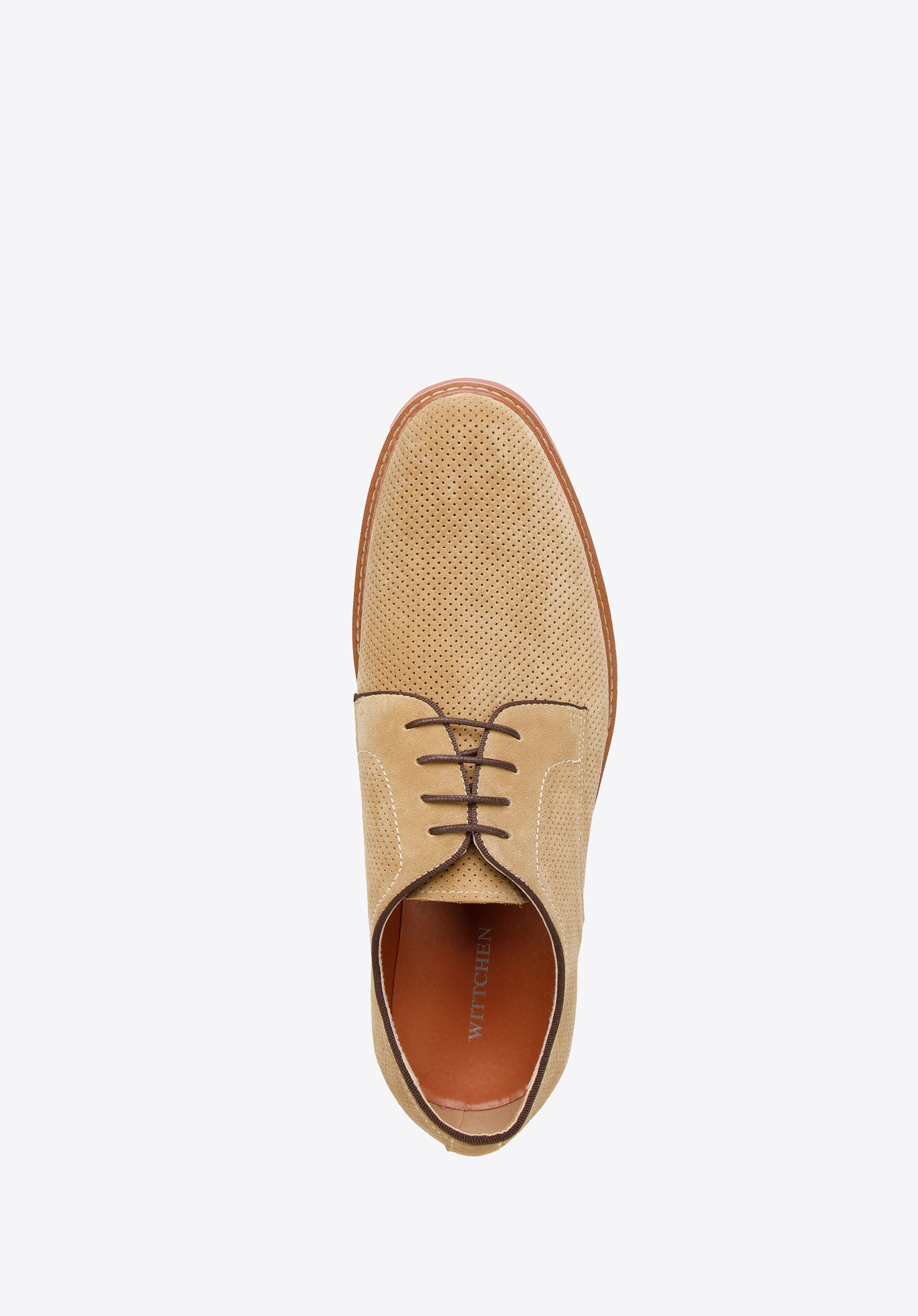 Męskie półbuty z perforowanego zamszu