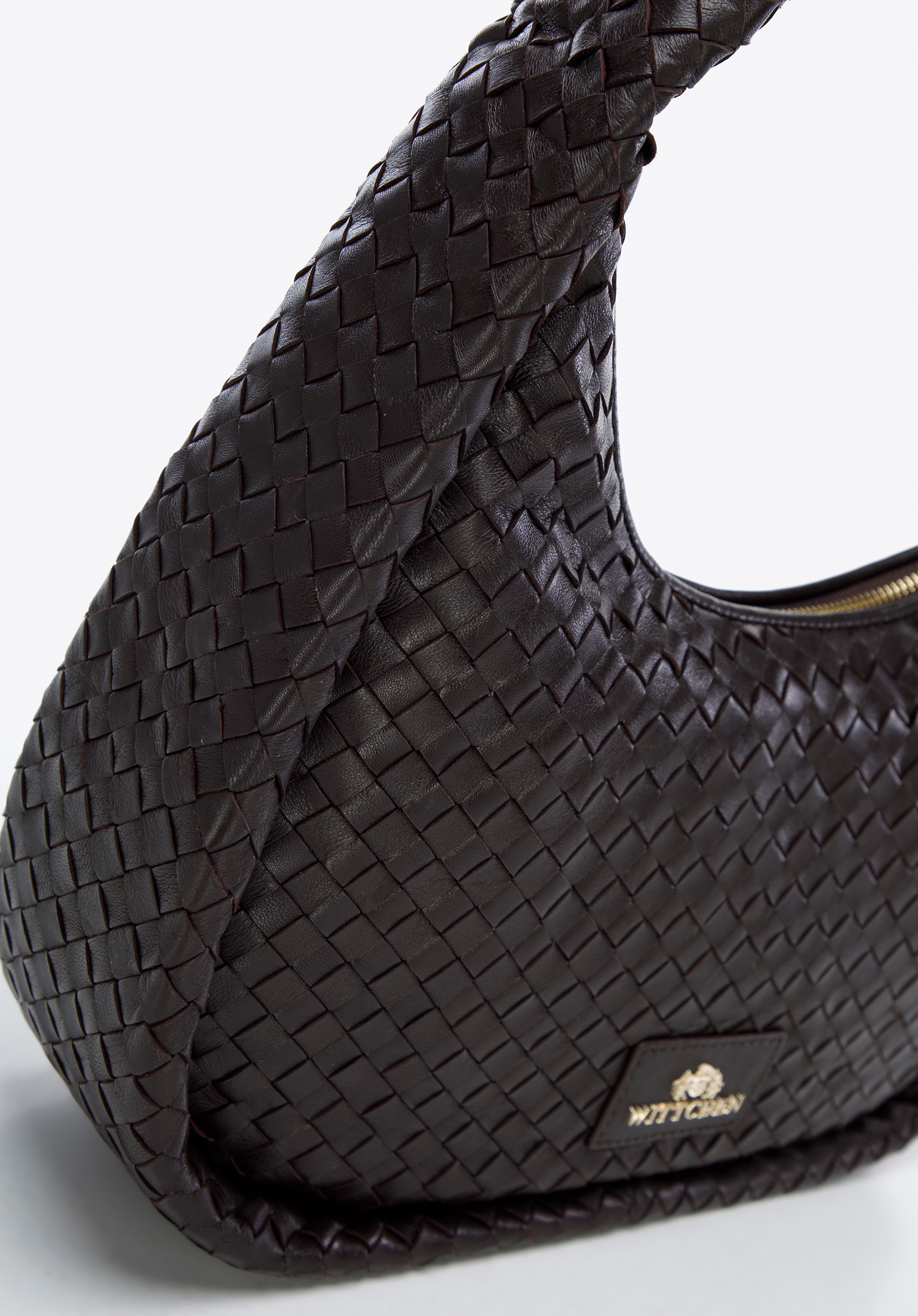 Torebka bagietka ze skórzanej plecionki duża