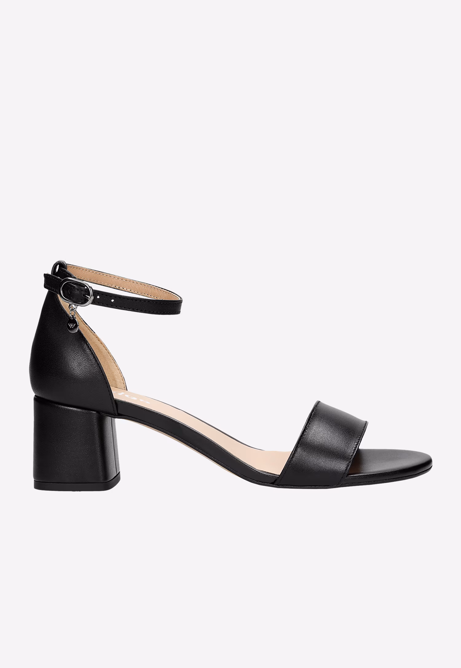 Czarne klasyczne sandały damskie na obcasie