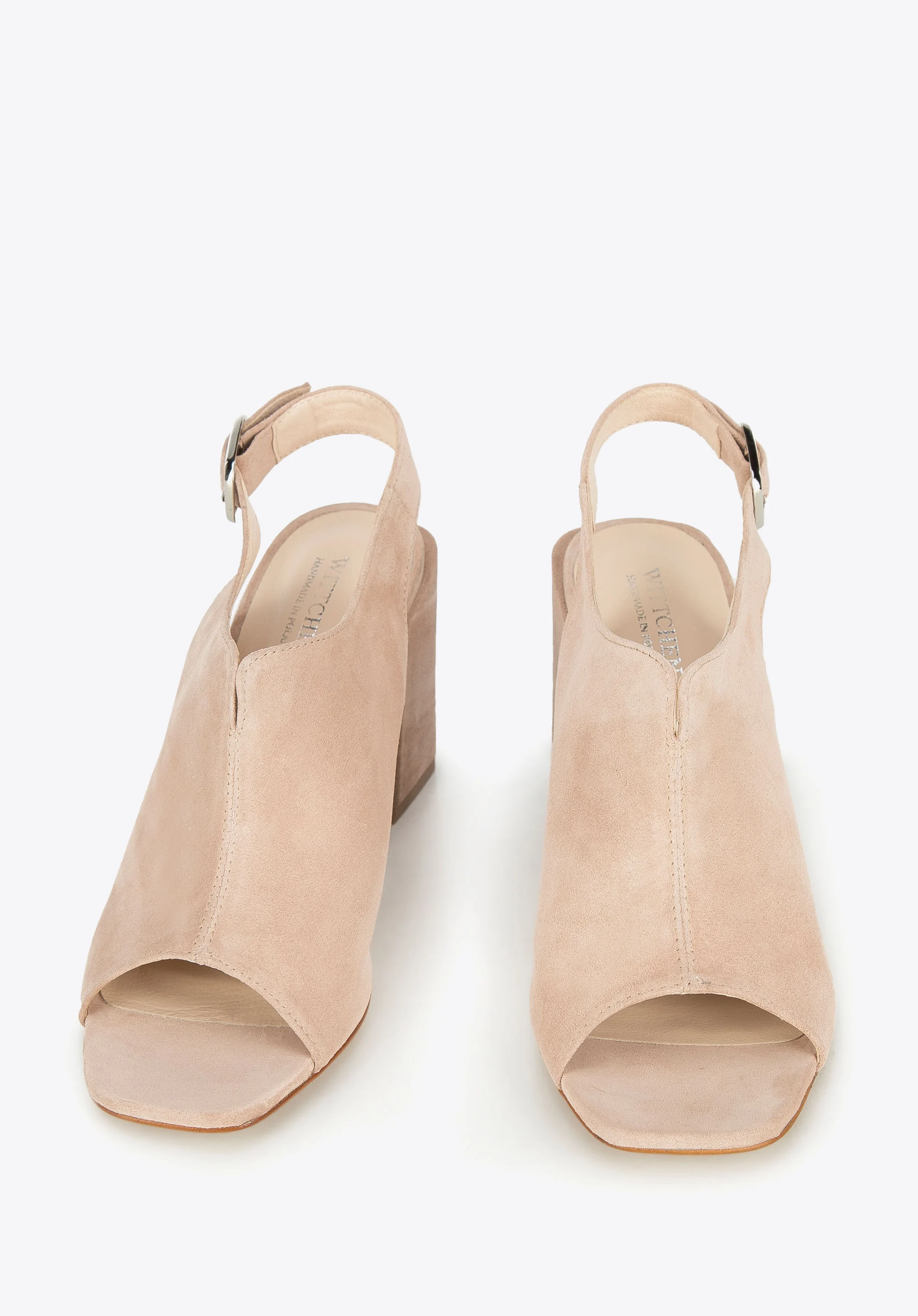 Damskie sandały zamszowe zabudowane