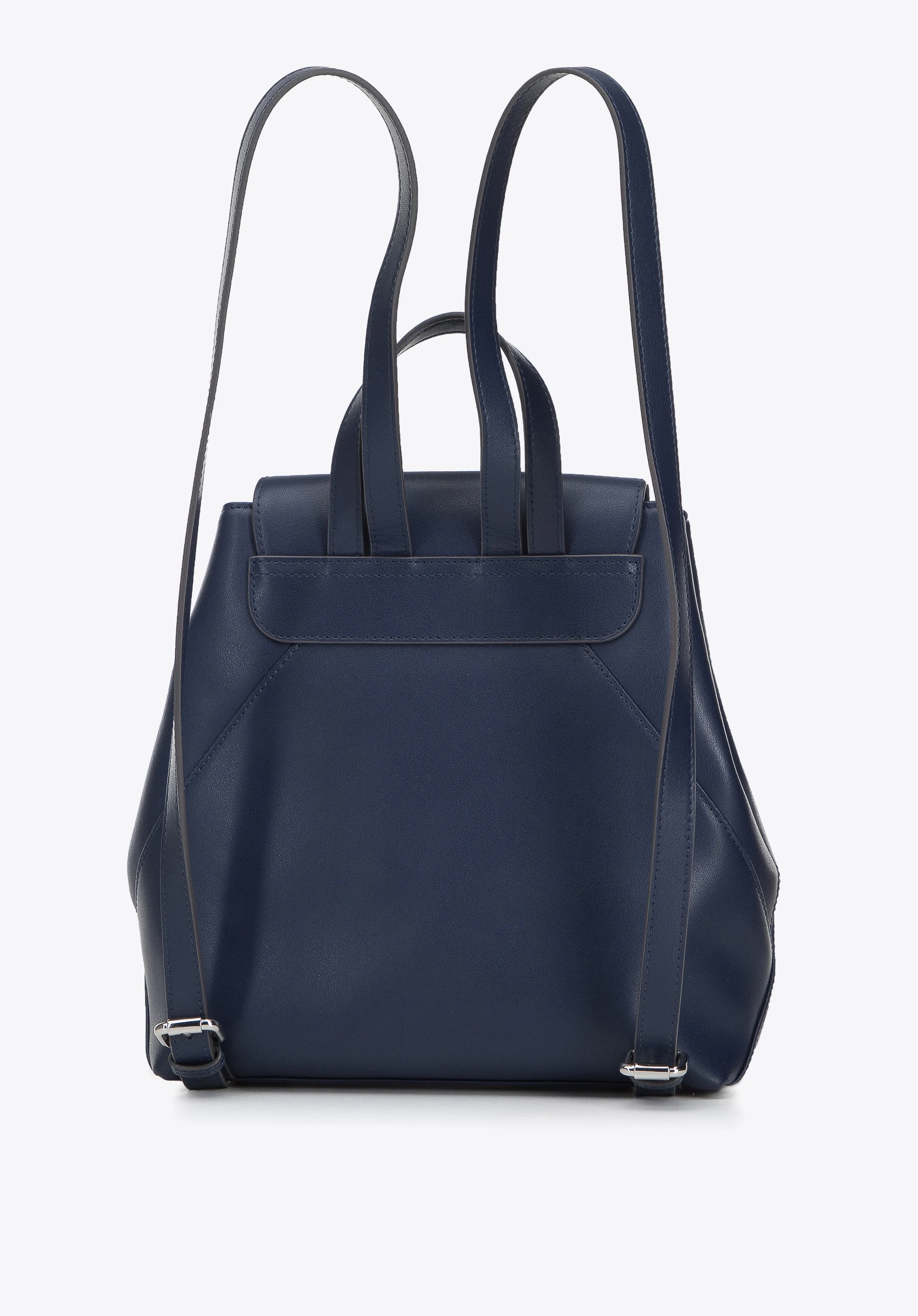 Damski plecak worek skórzany z przeszyciami