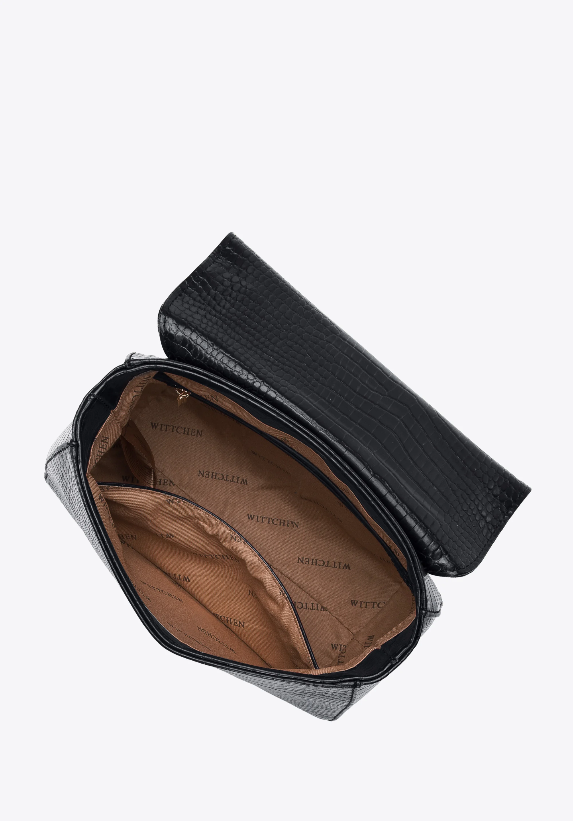 Torebka kuferek z ekoskóry croco prosta