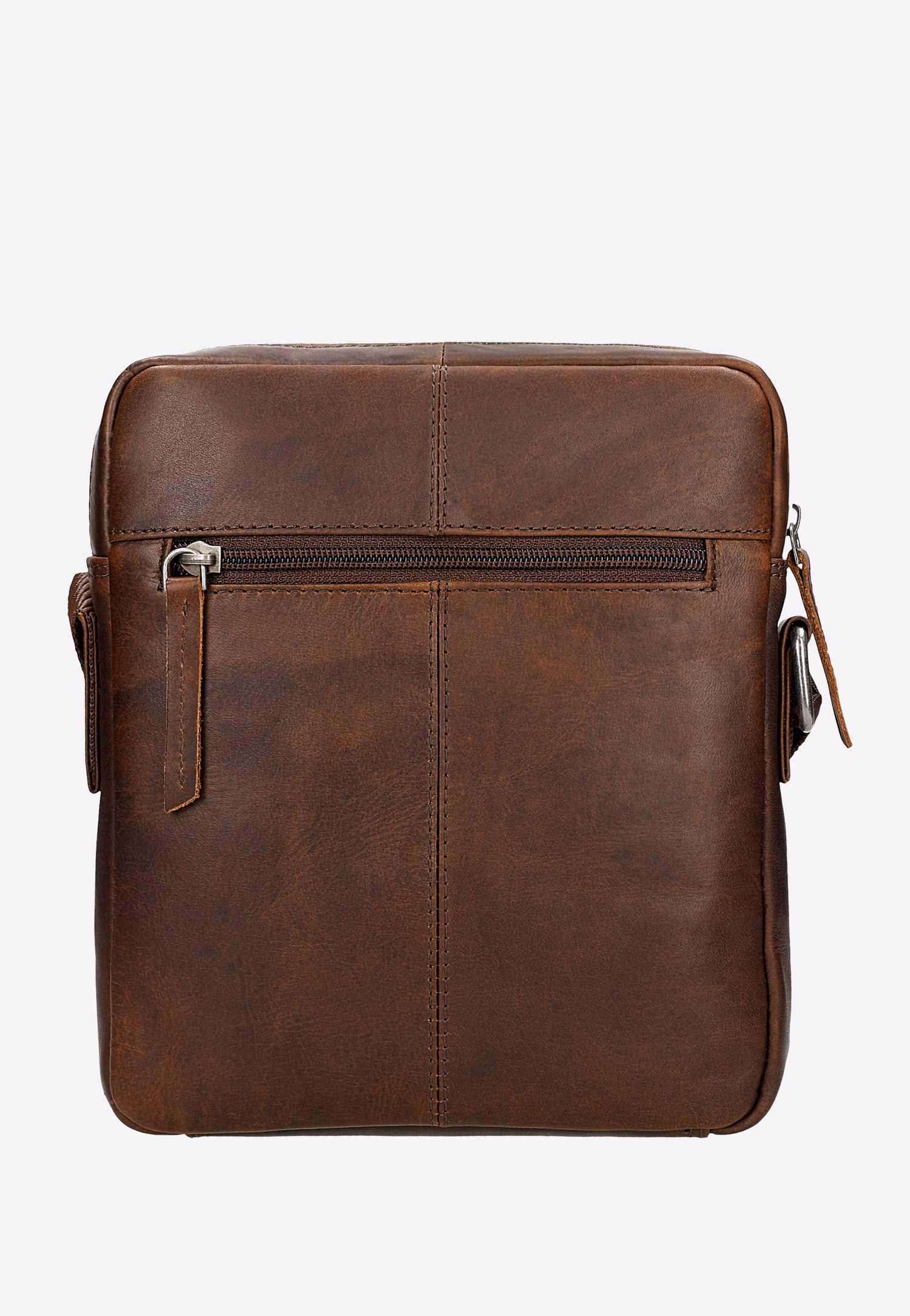 Mała skórzana torba męska na ramię w kolorze brązowym