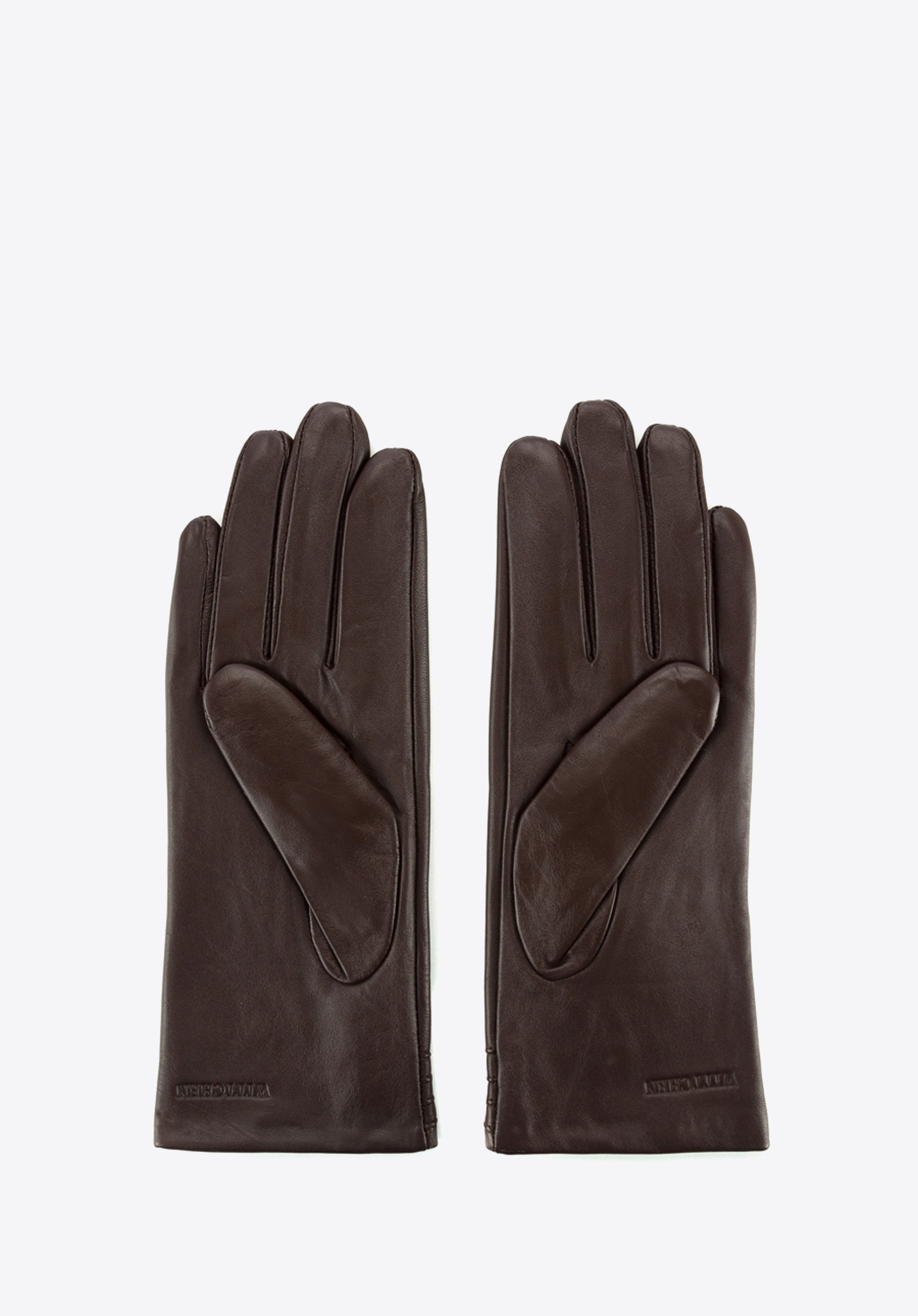 Damskie rękawiczki ze skóry z przeszyciami