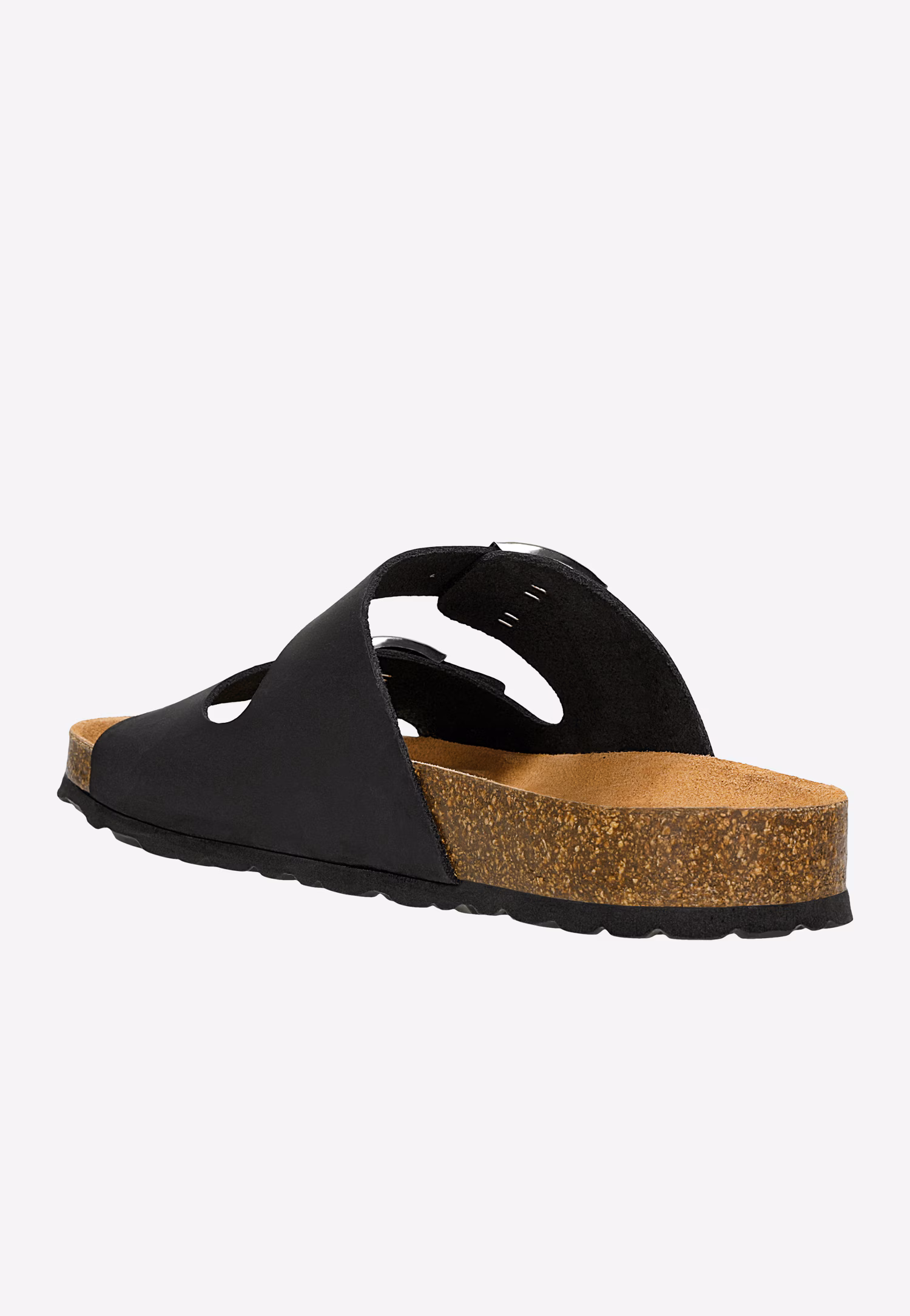 Czarne wygodne klapki męskie na korkowej podeszwie