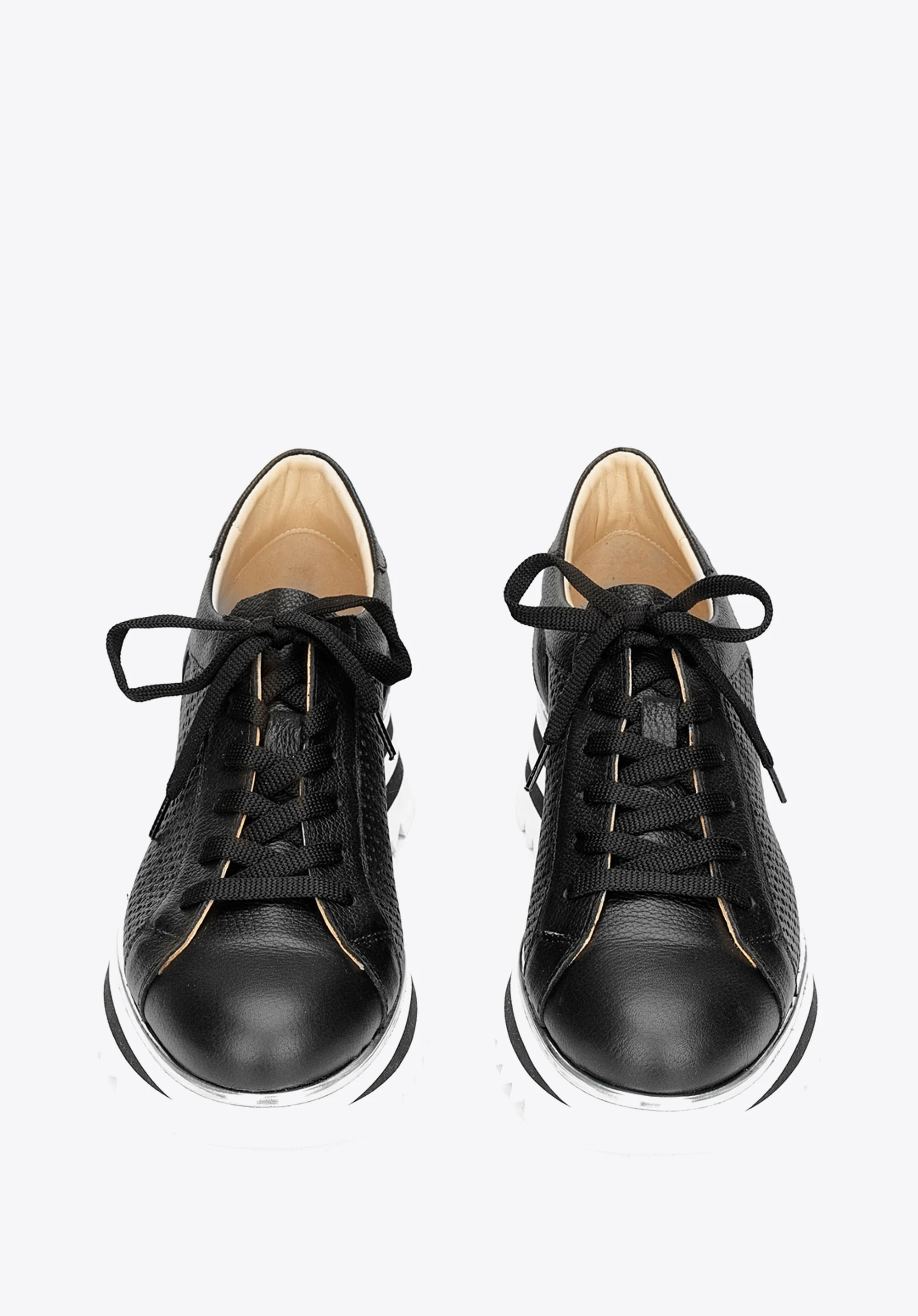 Damskie sneakersy ze skóry perforowanej