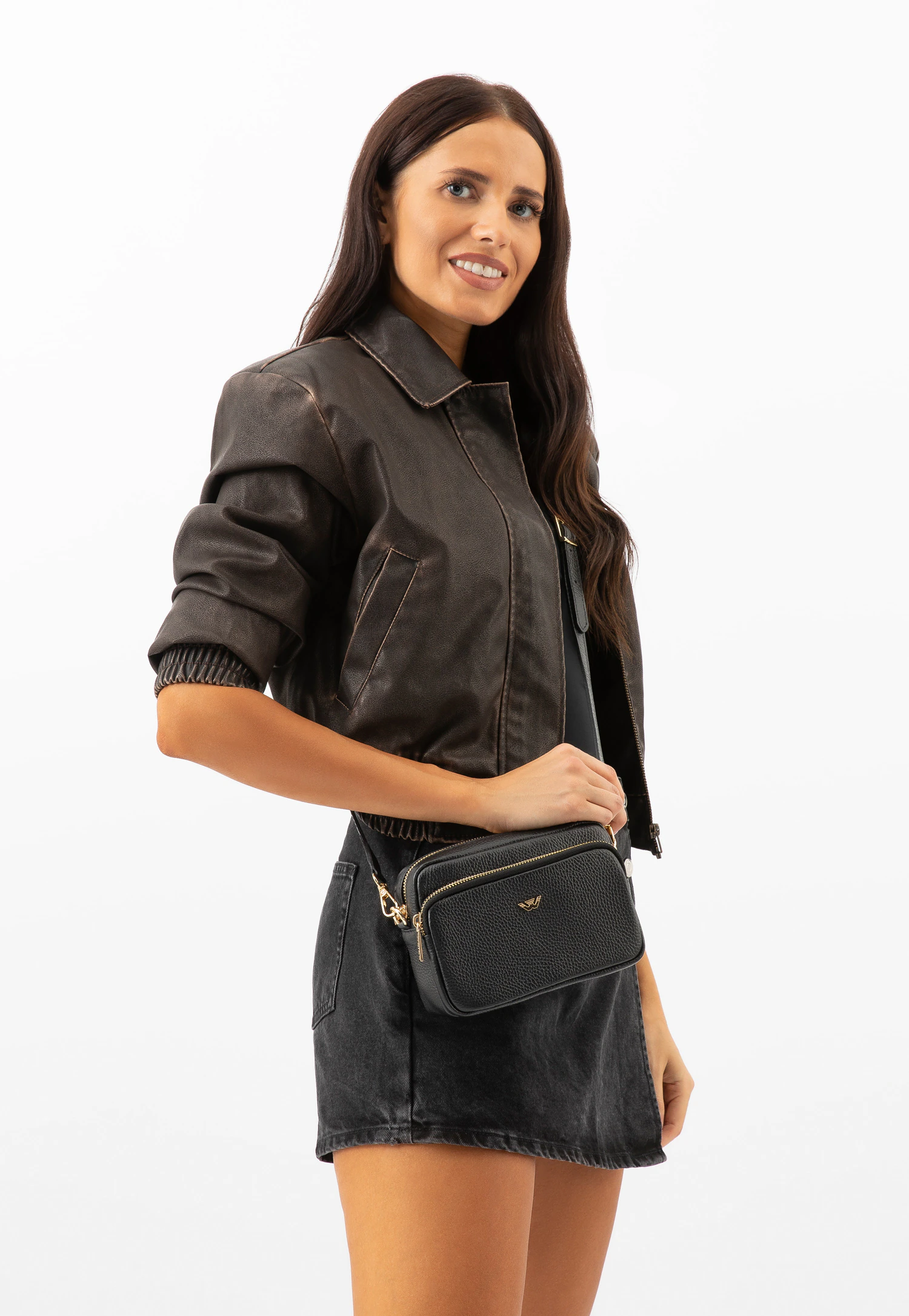 Mała złota torebka damska crossbody