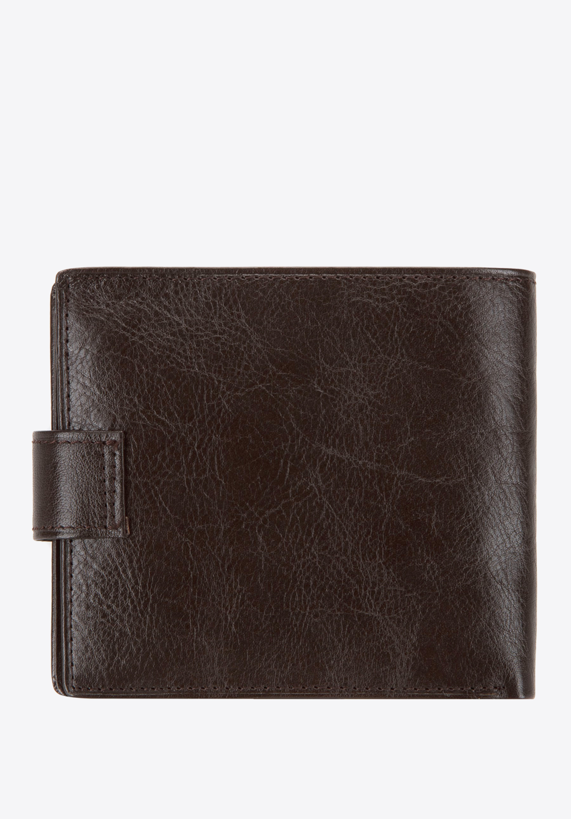 Męski portfel skórzany zapinany na napę