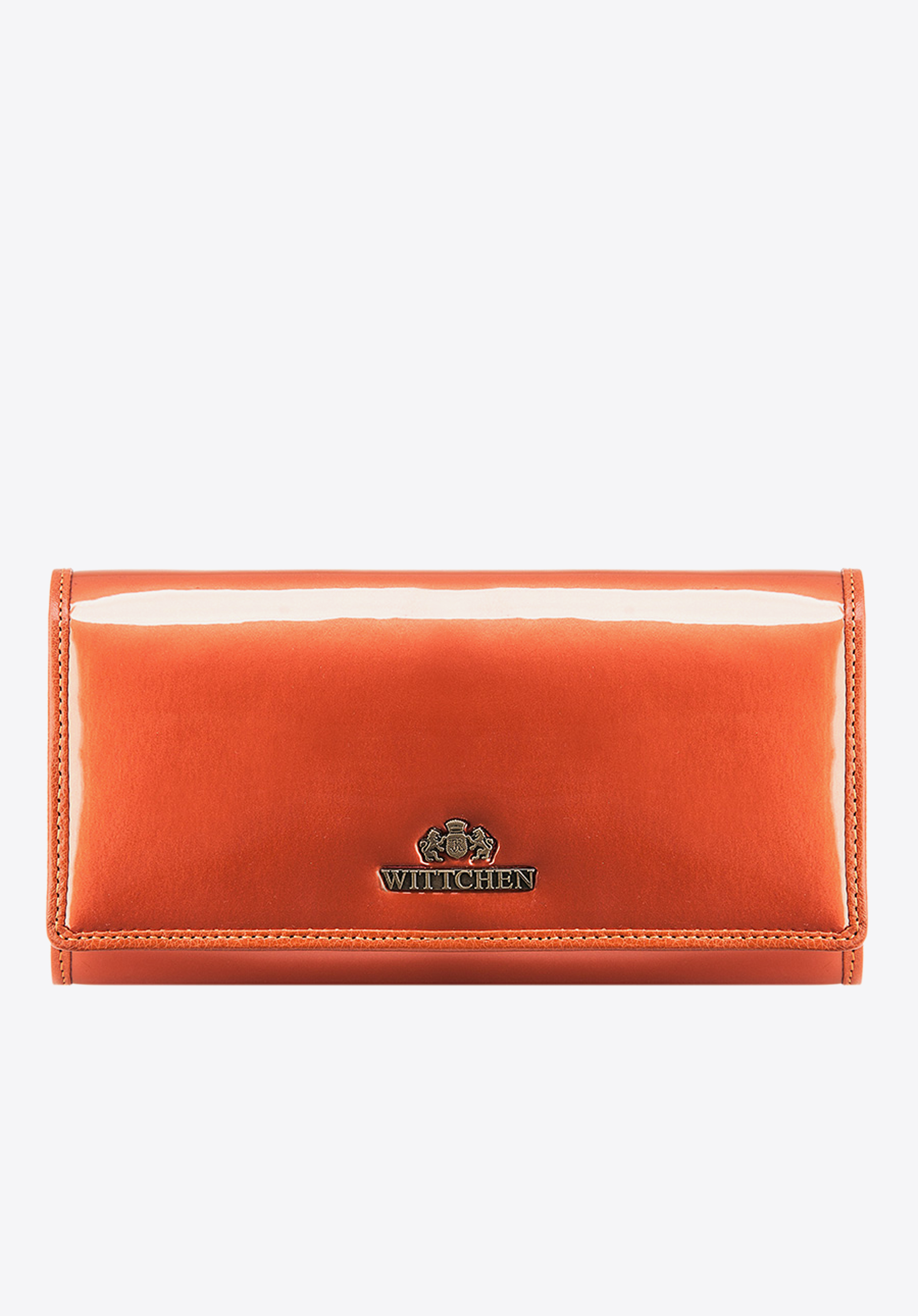 Damski portfel ze skóry lakierowany duży