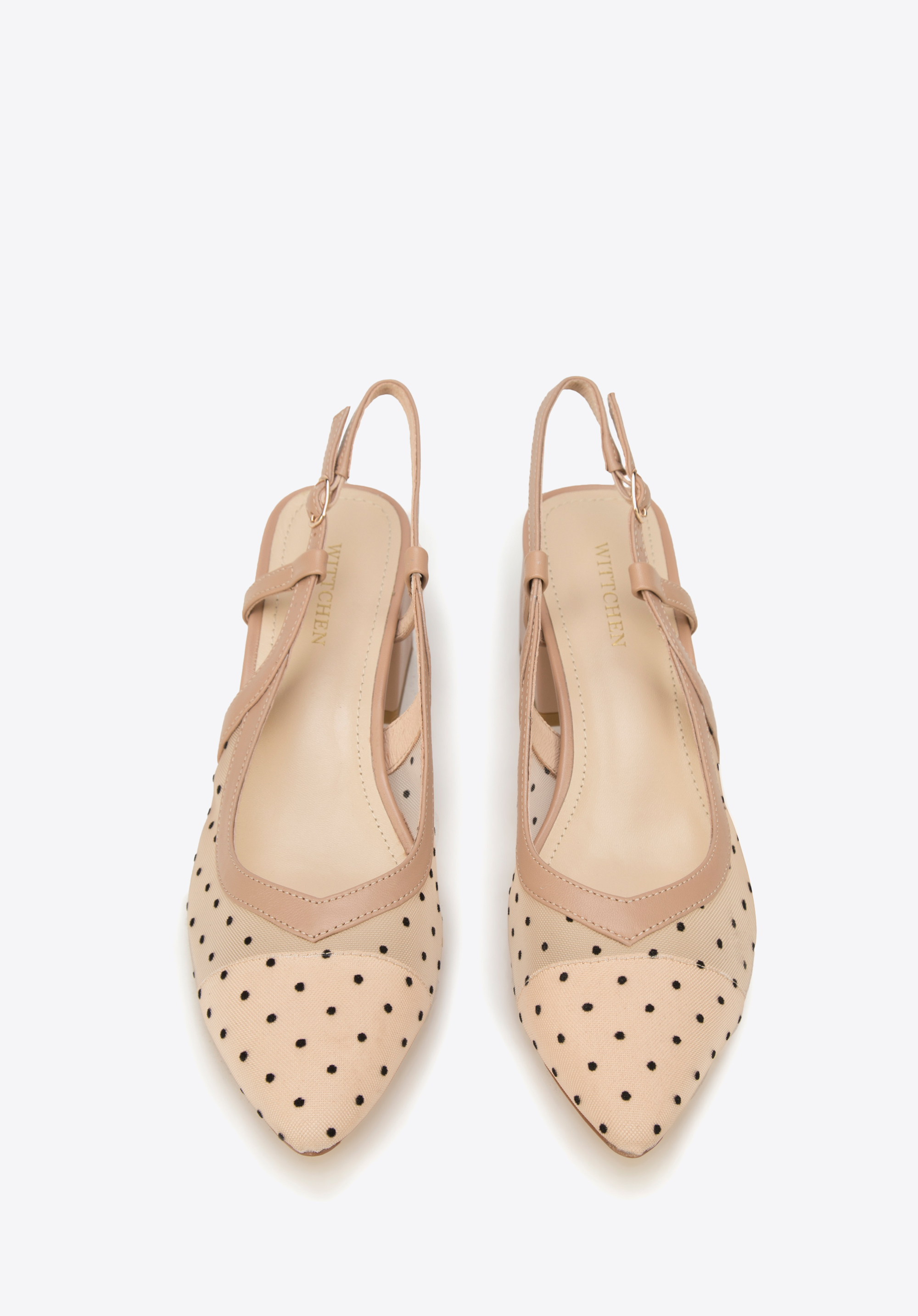 Sandały transparentne w groszki na słupku