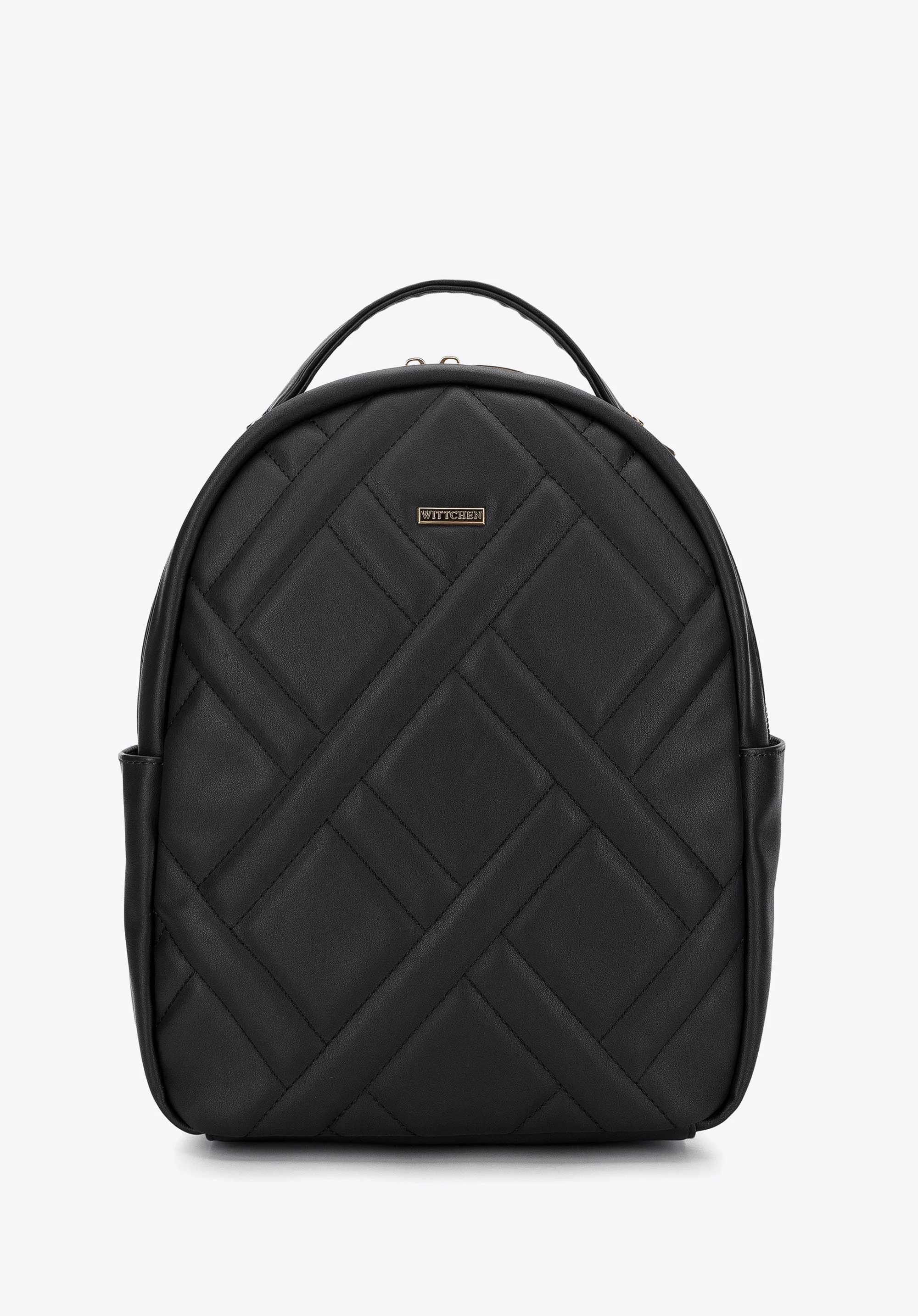 Damski plecak z ekoskóry z geometrycznym pikowaniem