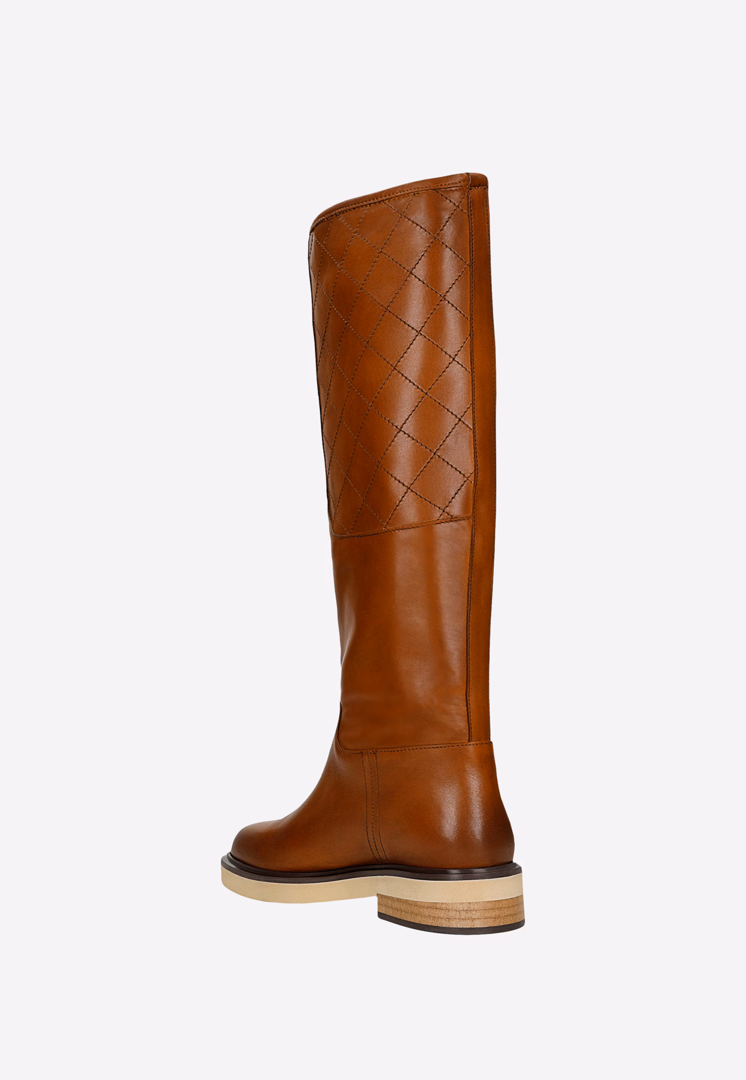 Jasnobrązowe skórzane kozaki typu oficerki