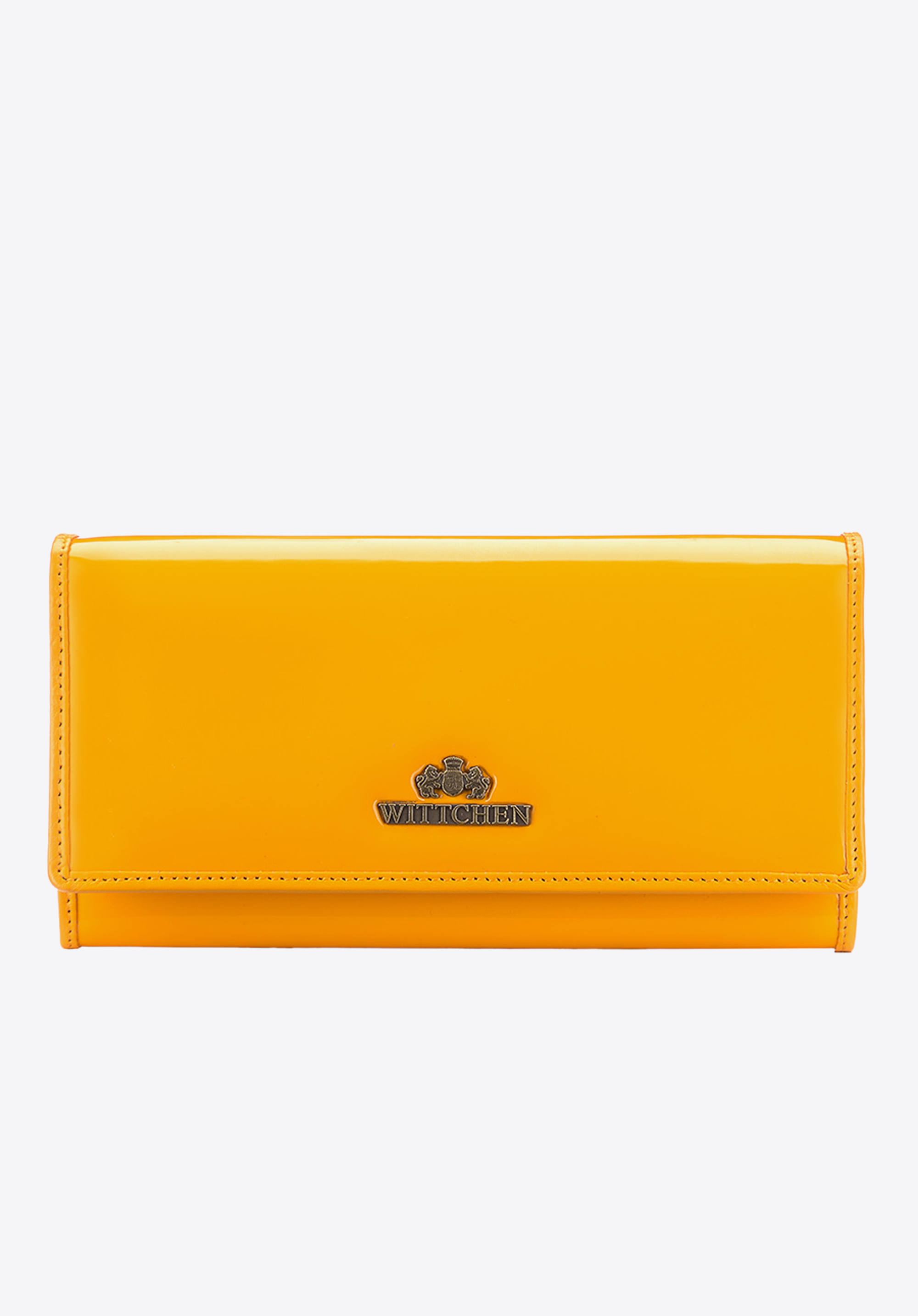 Damski portfel ze skóry lakierowany duży