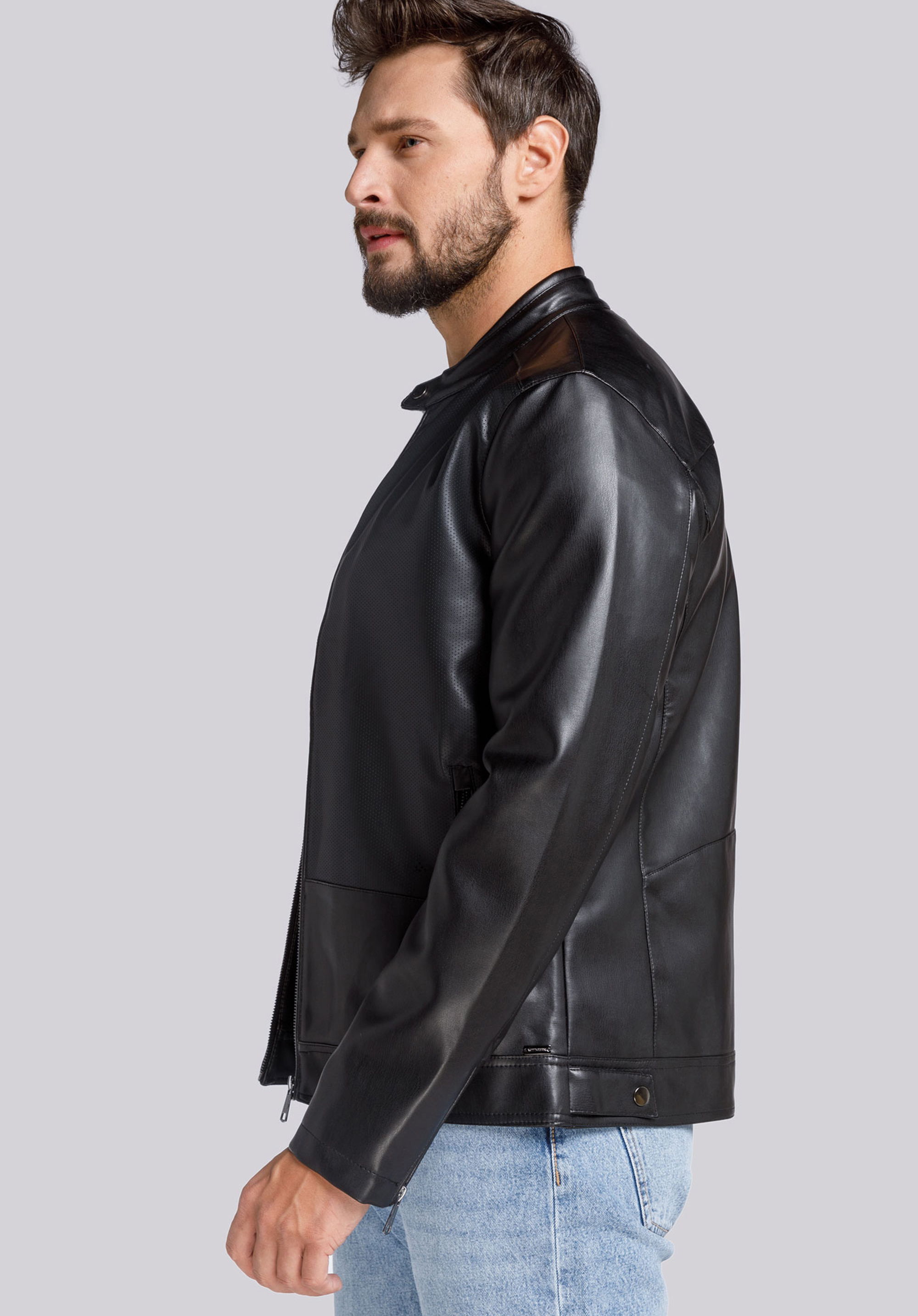 Męska kurtka z perforowanej ekoskóry