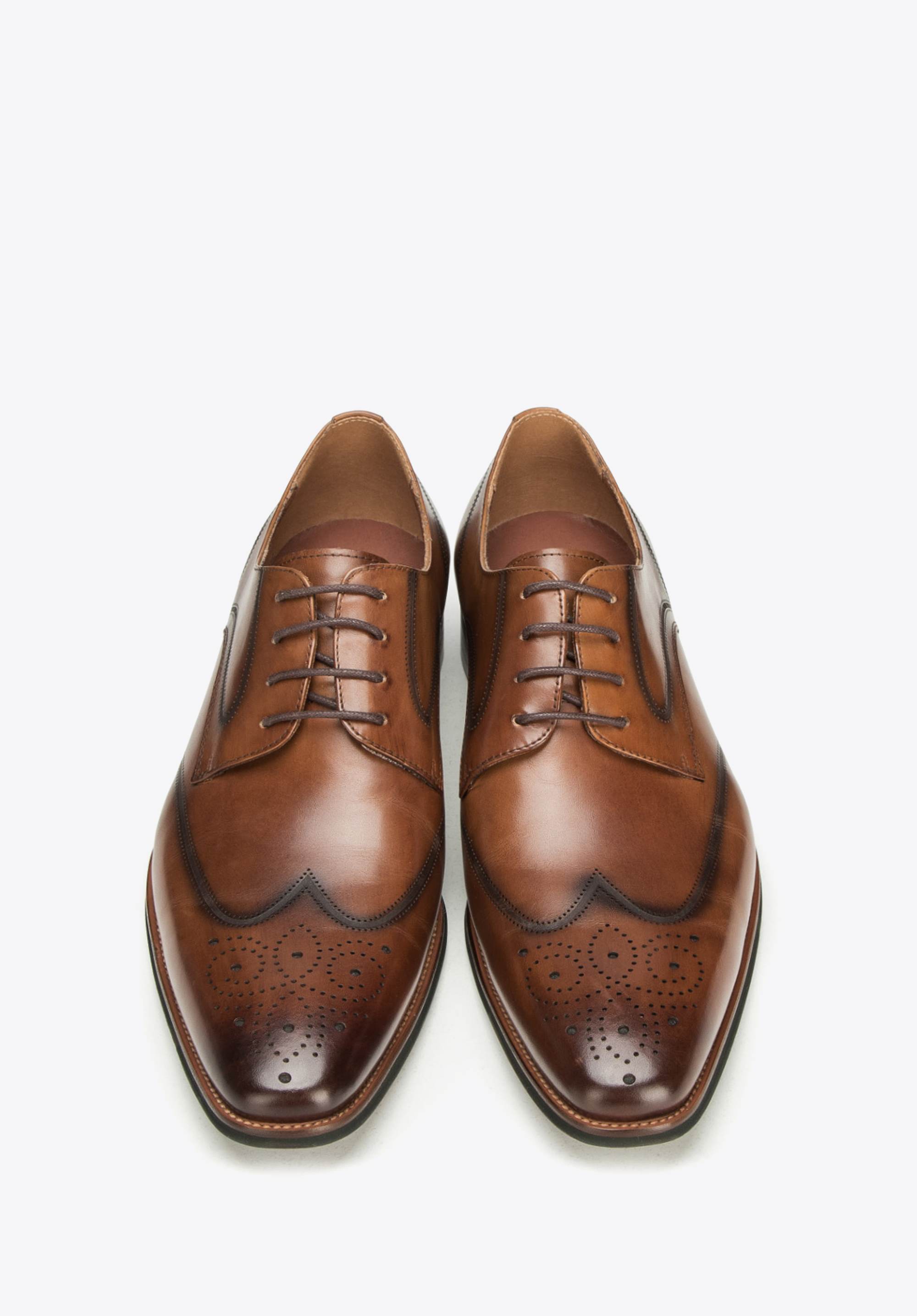 Męskie półbrogsy skórzane