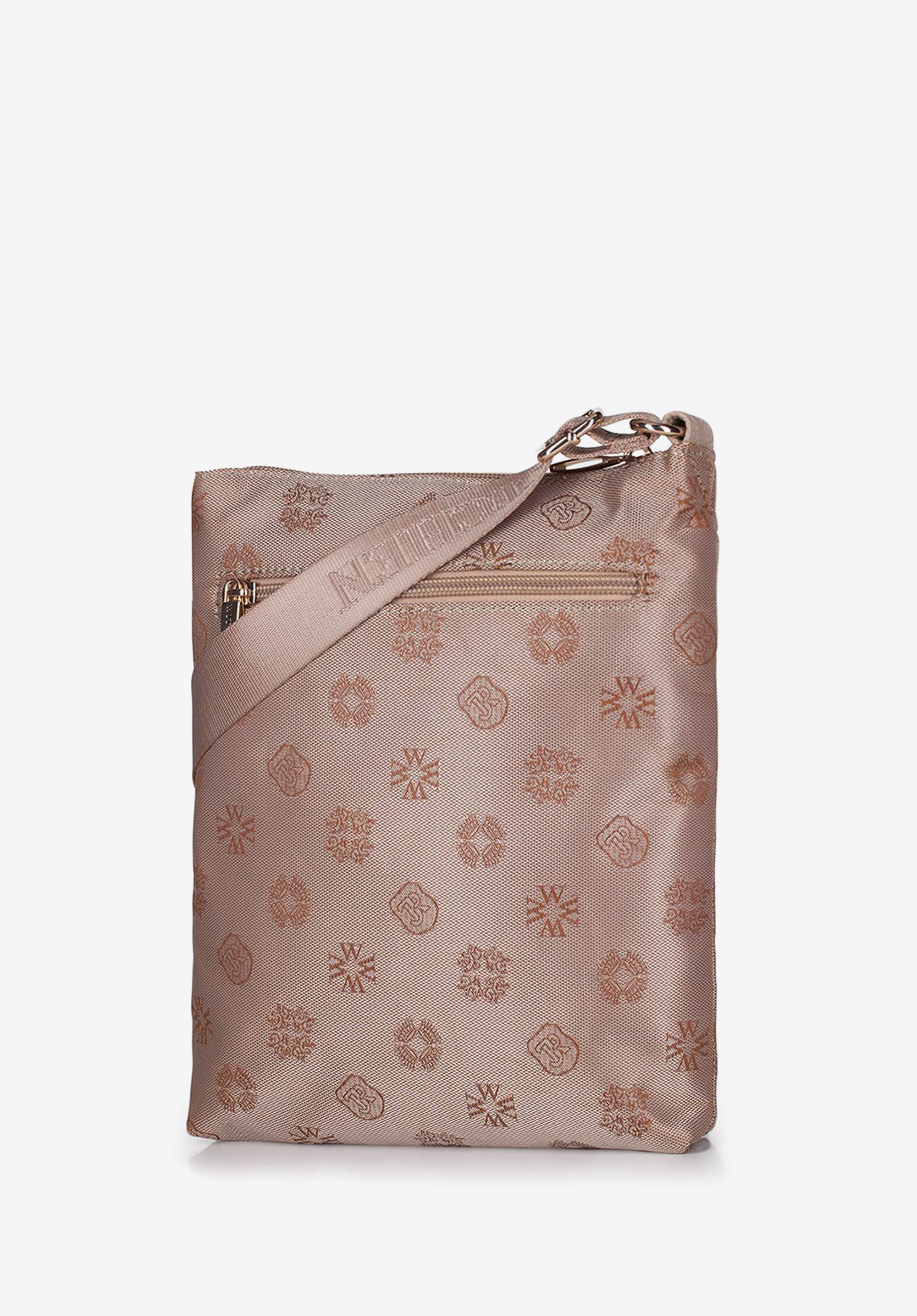 Damska listonoszka z tkaniny w logo z suwakiem