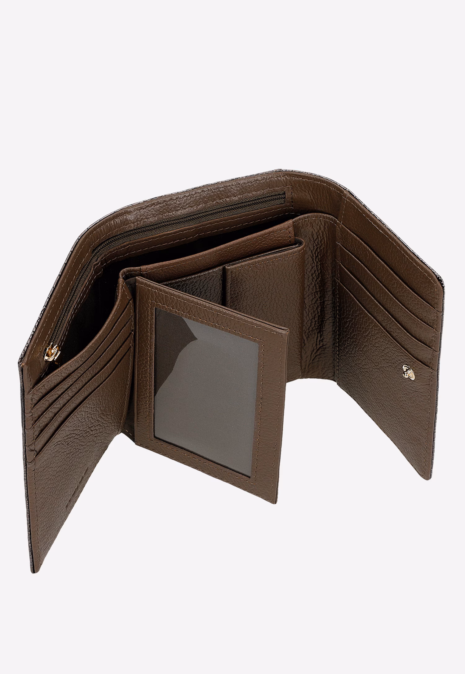 Beżowy portfel damski lakierowany