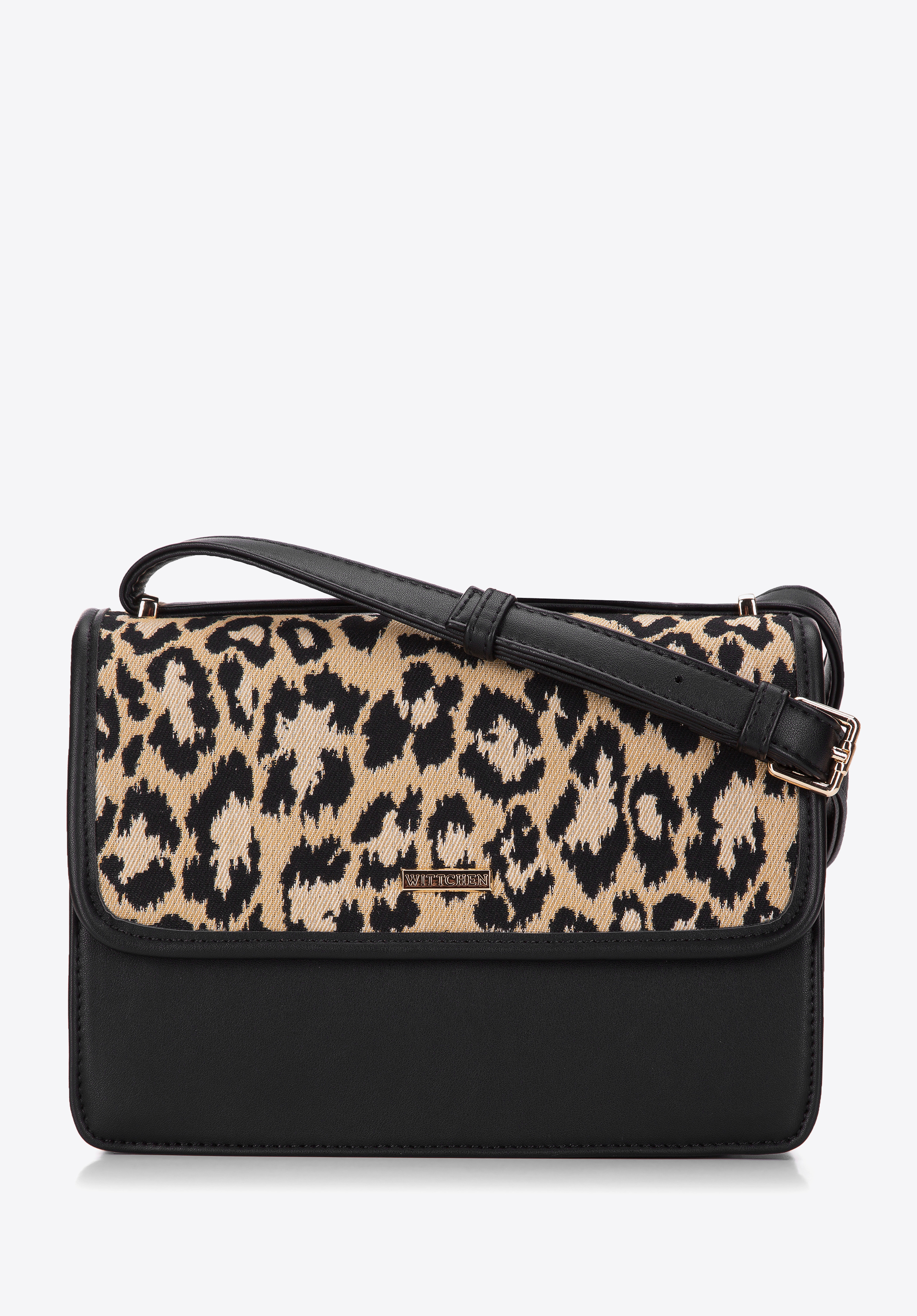 Damska listonoszka z ekoskóry z wzorzystą klapą