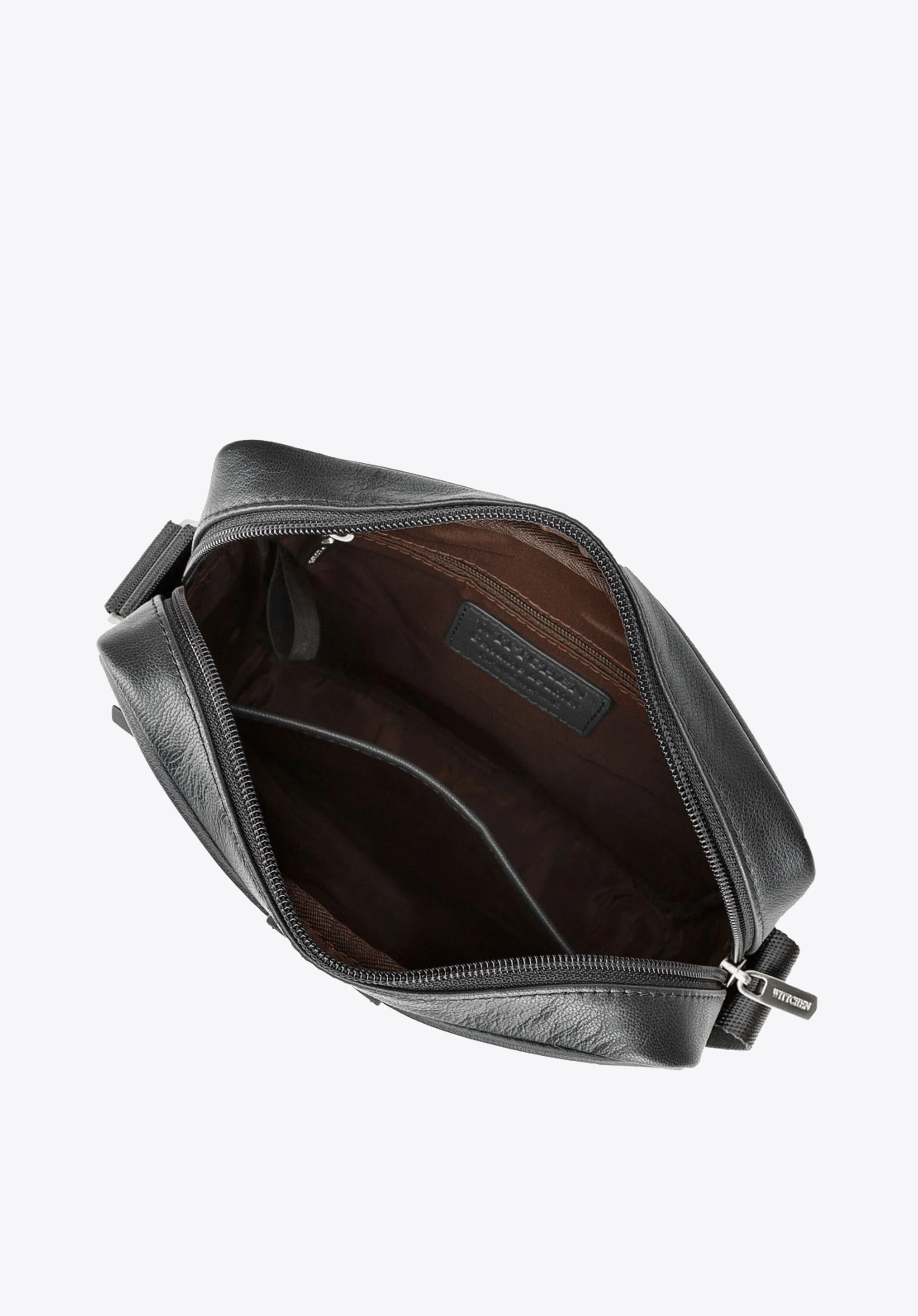 Męska listonoszka skórzana stębnowana mała