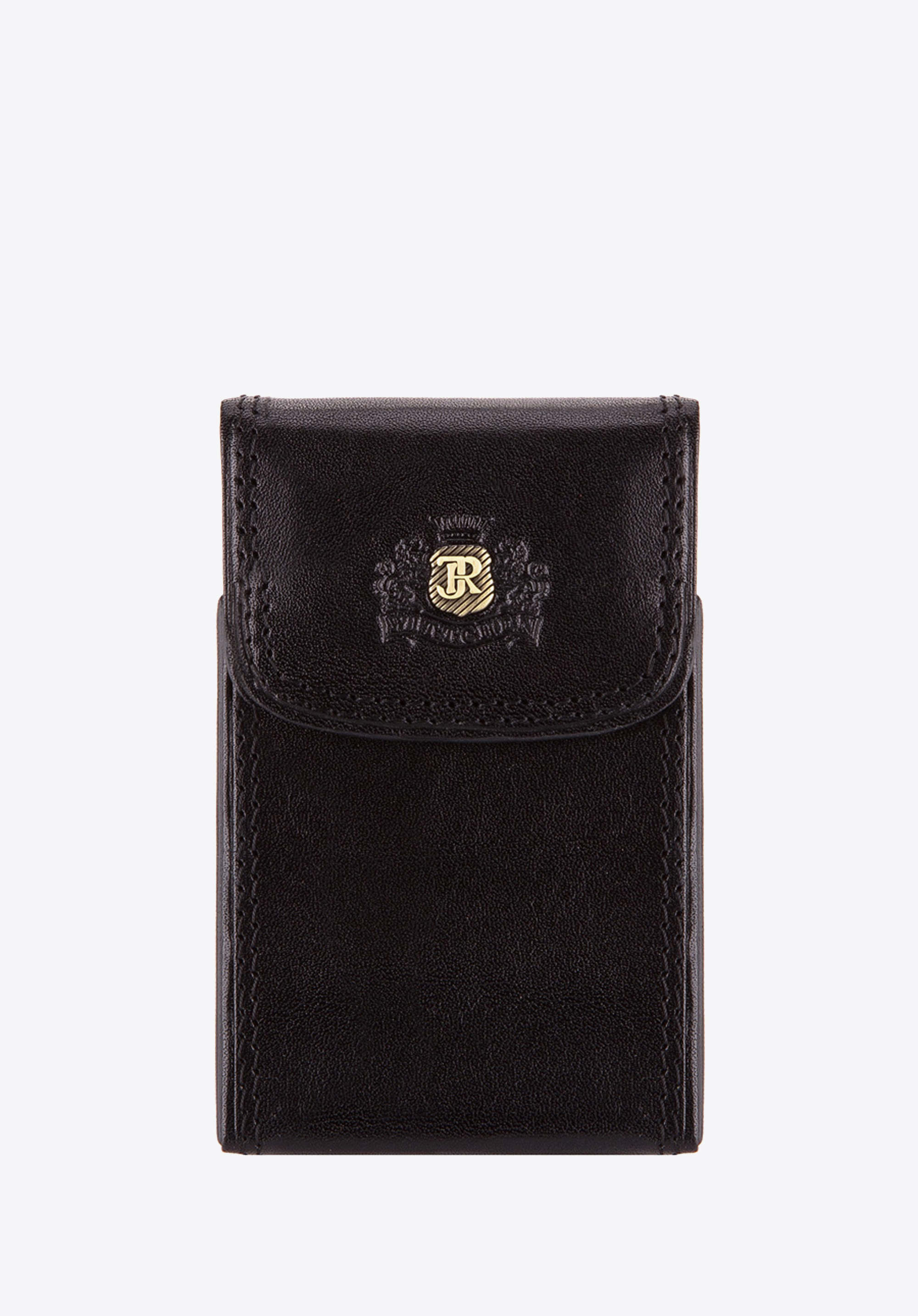 Etui na wizytówki skórzane z blaszką