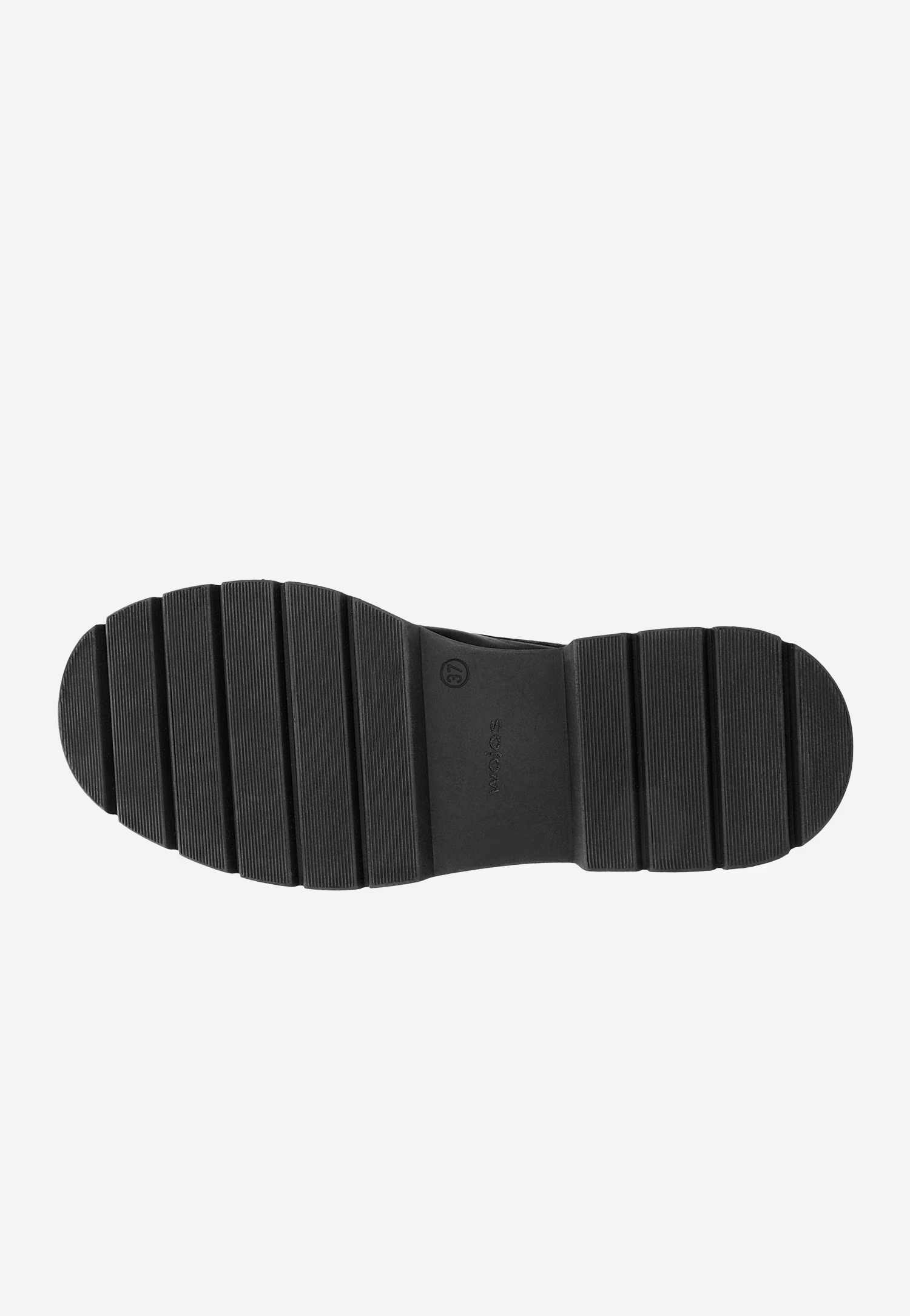 Czarne skórzane półbuty damskie na grubej podeszwie